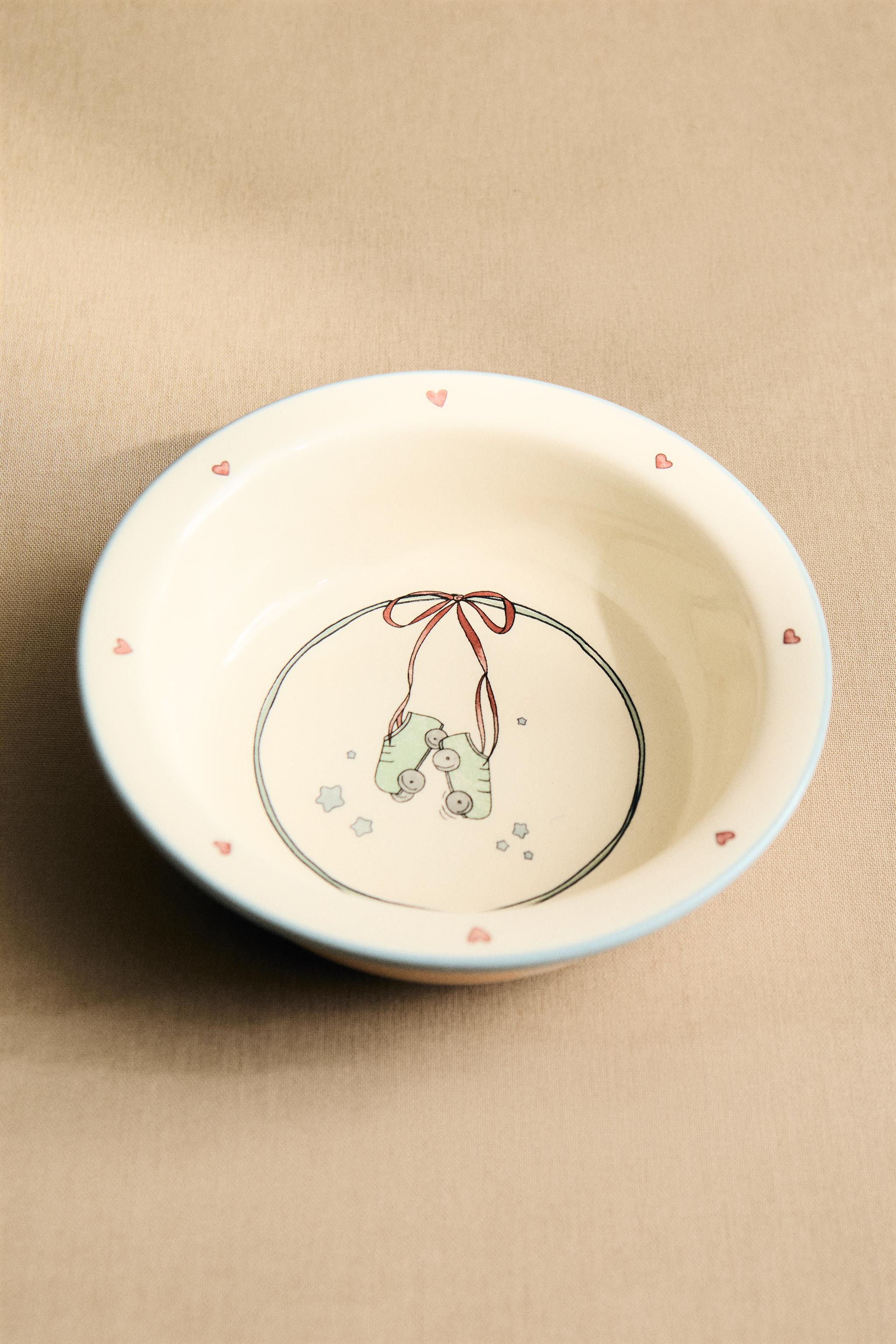 CHILDREN'S SKATER DOG CERAMIC BOWL