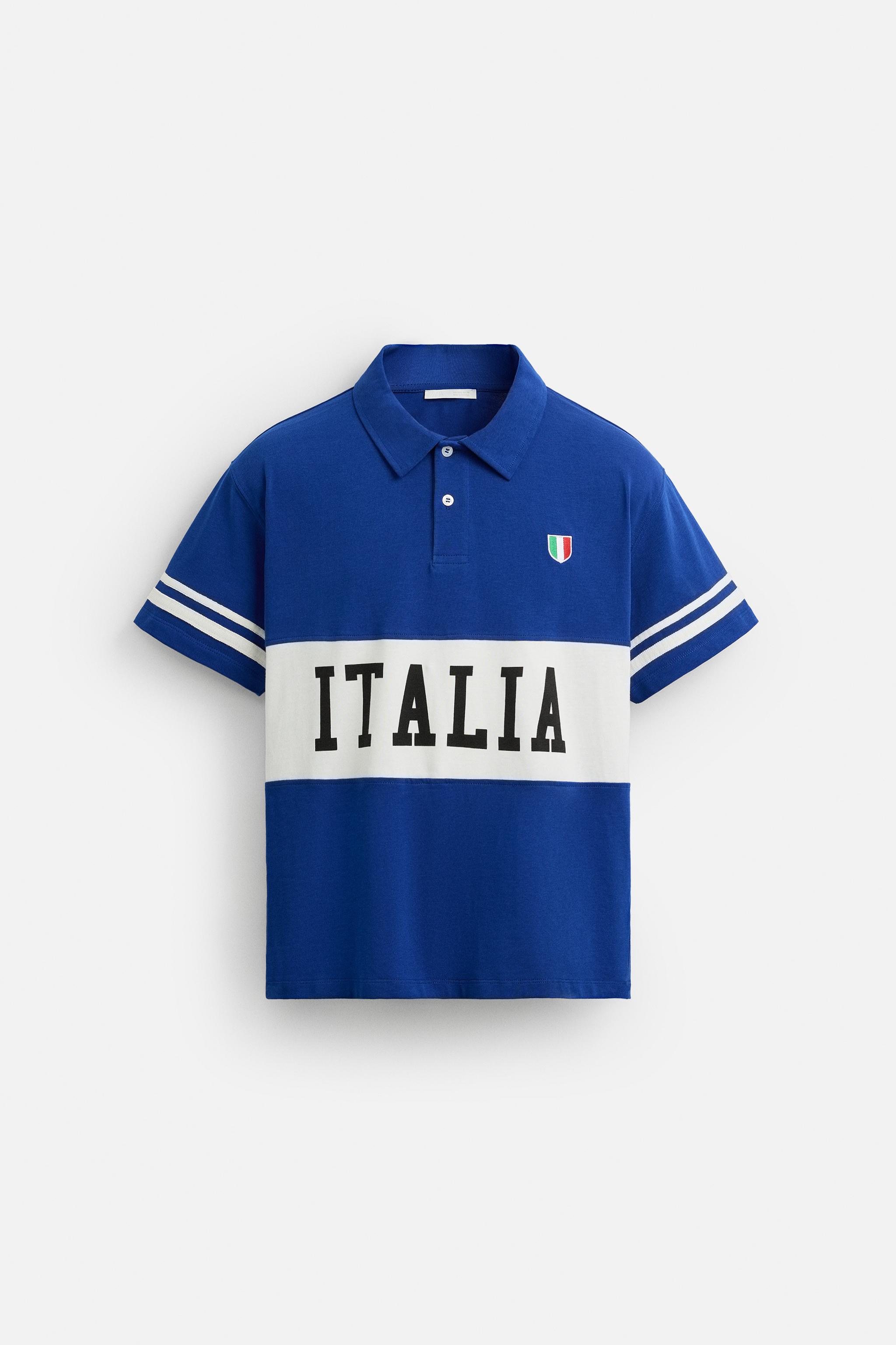 COLOR BLOCK FLAG POLO SHIRT