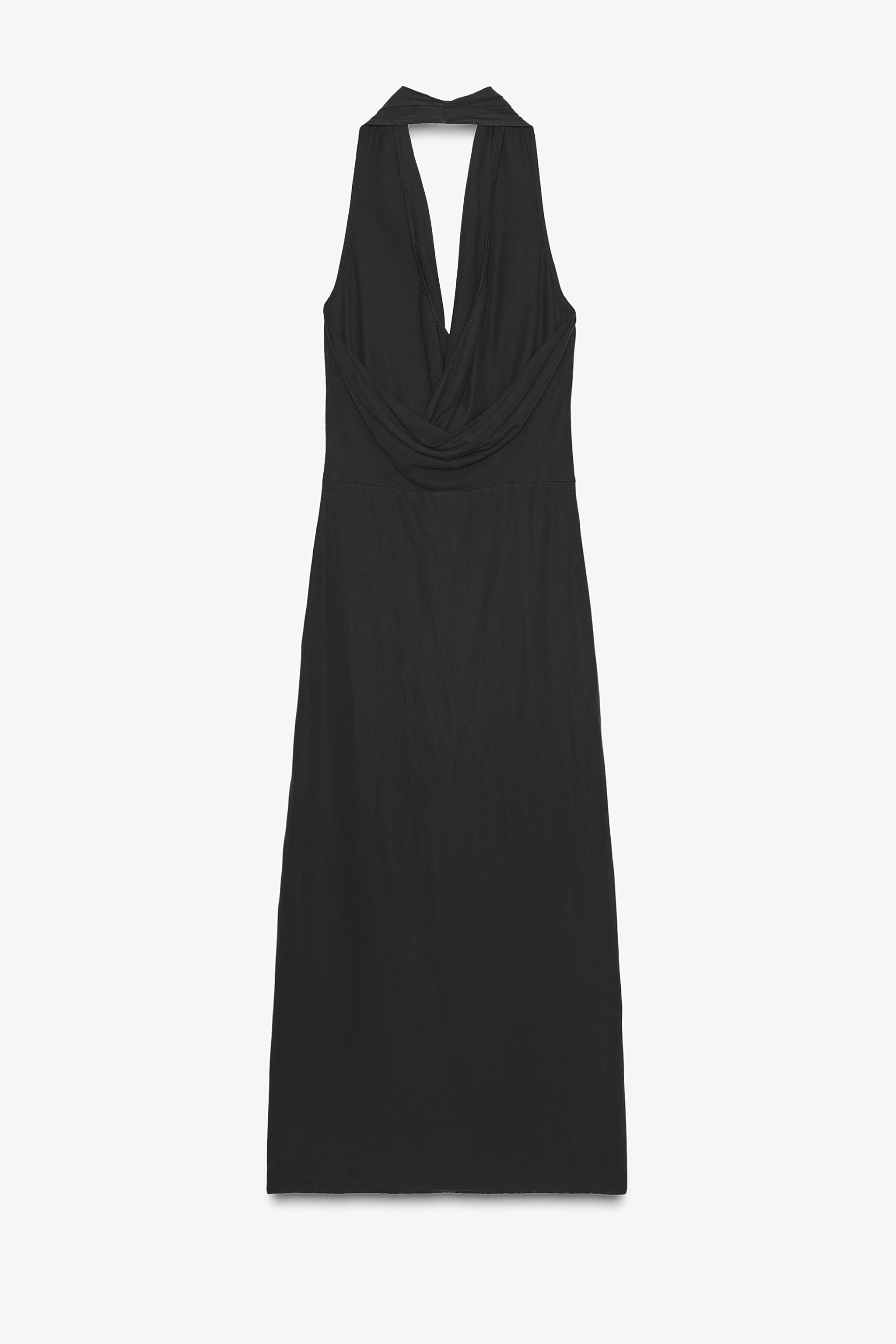 FLOWY DRAPED MIDI DRESS