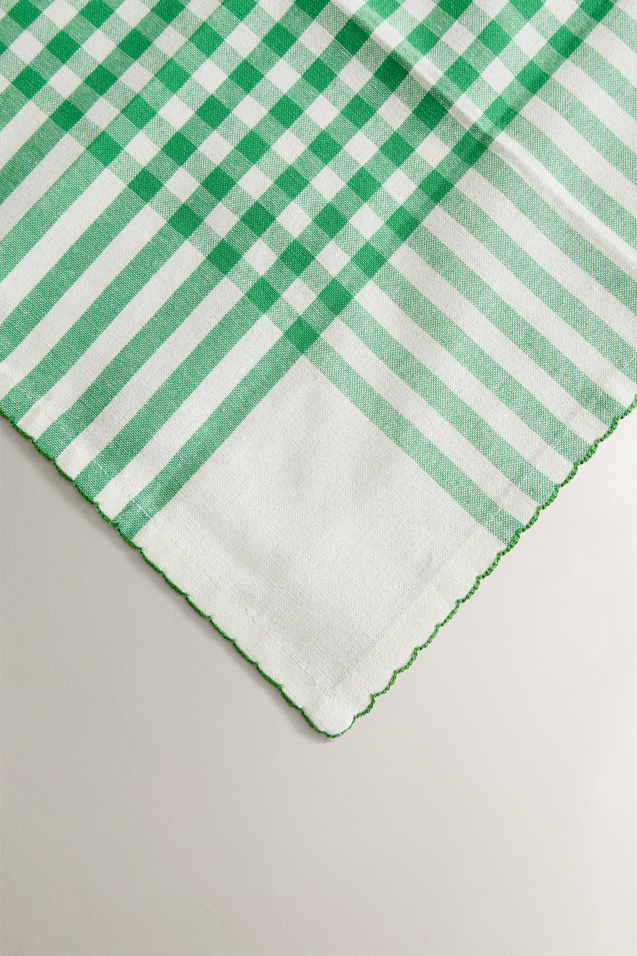 SET OF DYED COTTON CHECK NAPKINS (SET OF 2)