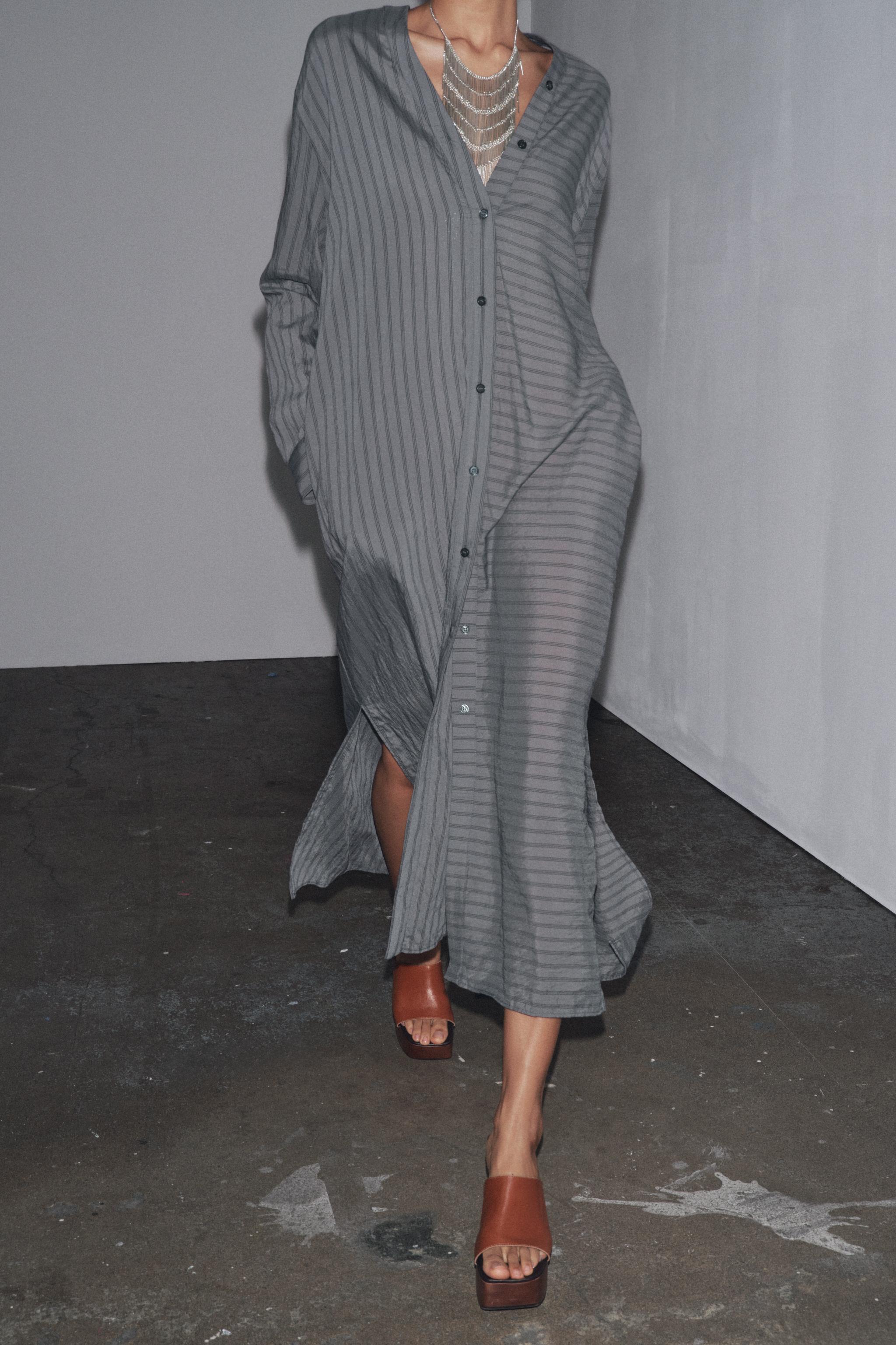 STRIPED SHIRT DRESS ZW COLLECTION