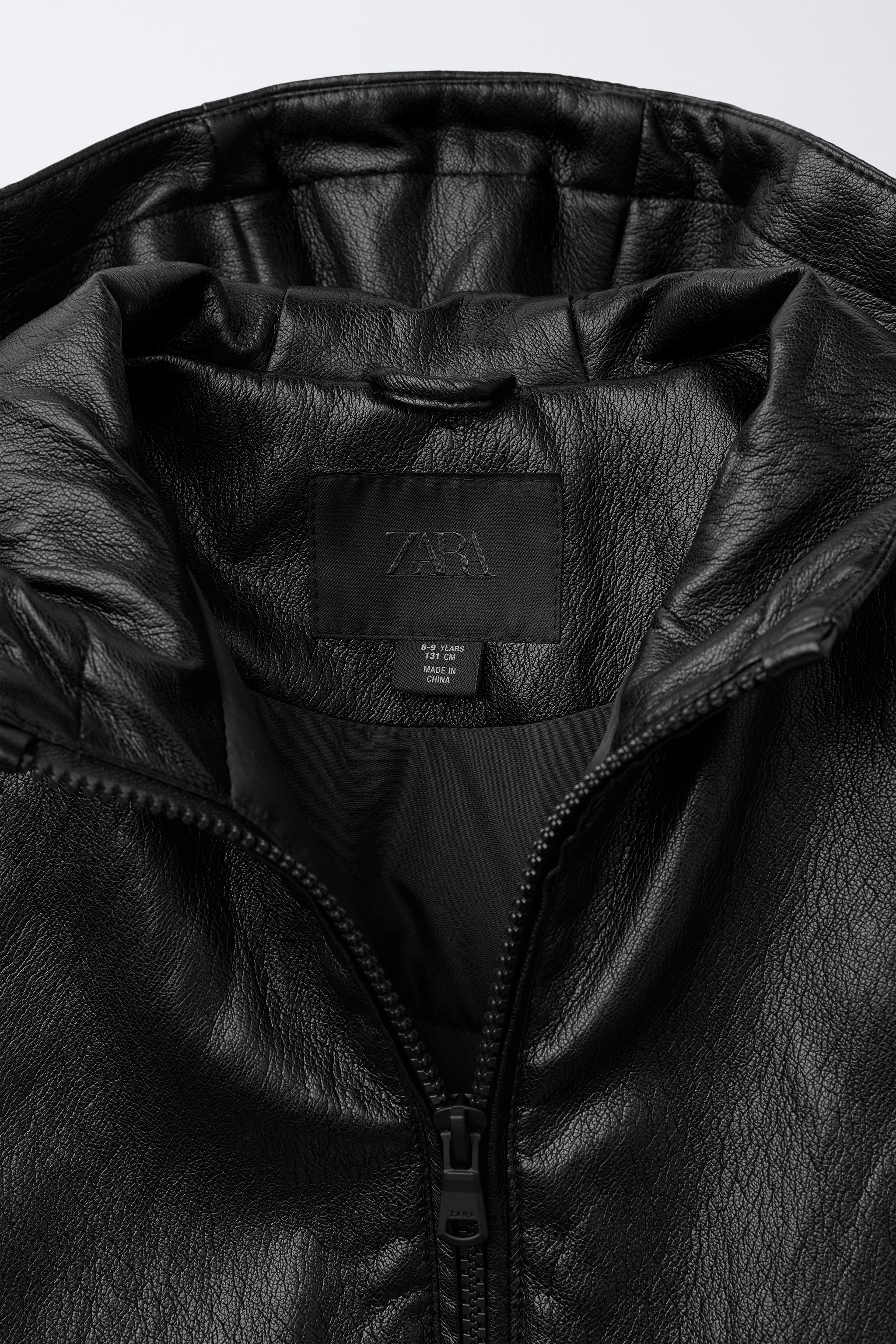 FAUX LEATHER PUFFER JACKET