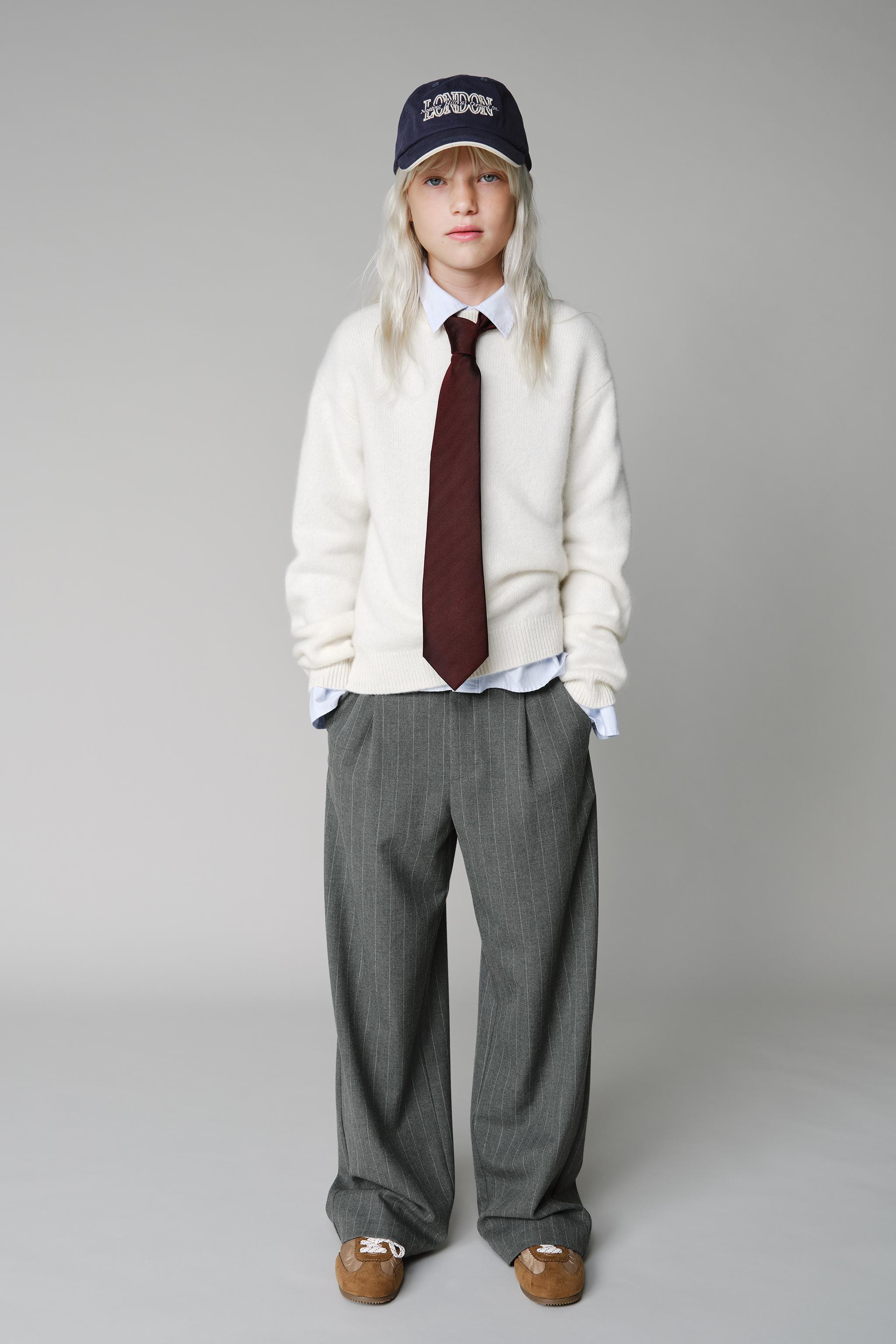 PINSTRIPE BELTED PANTS