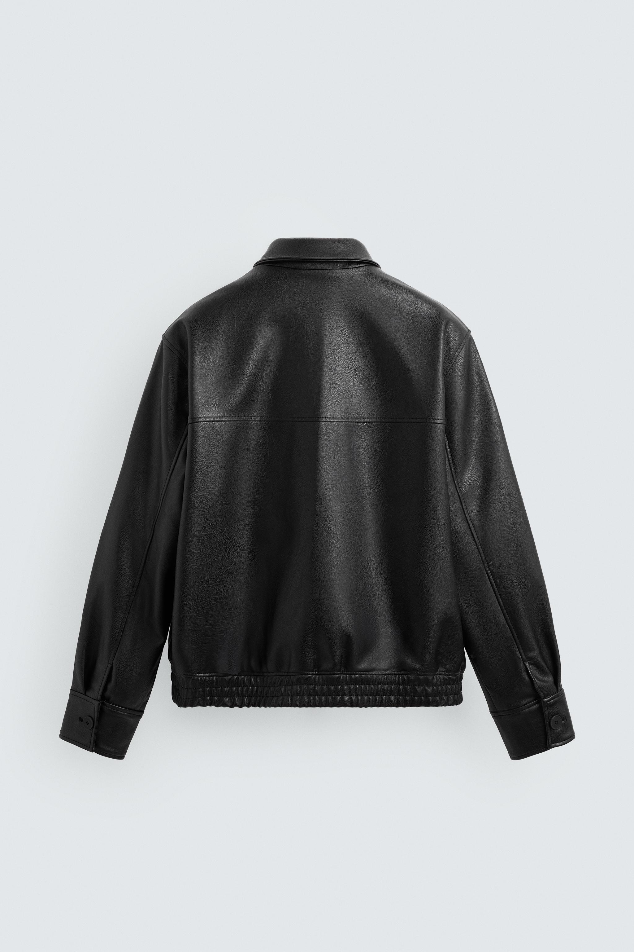 FAUX LEATHER BOMBER JACKET