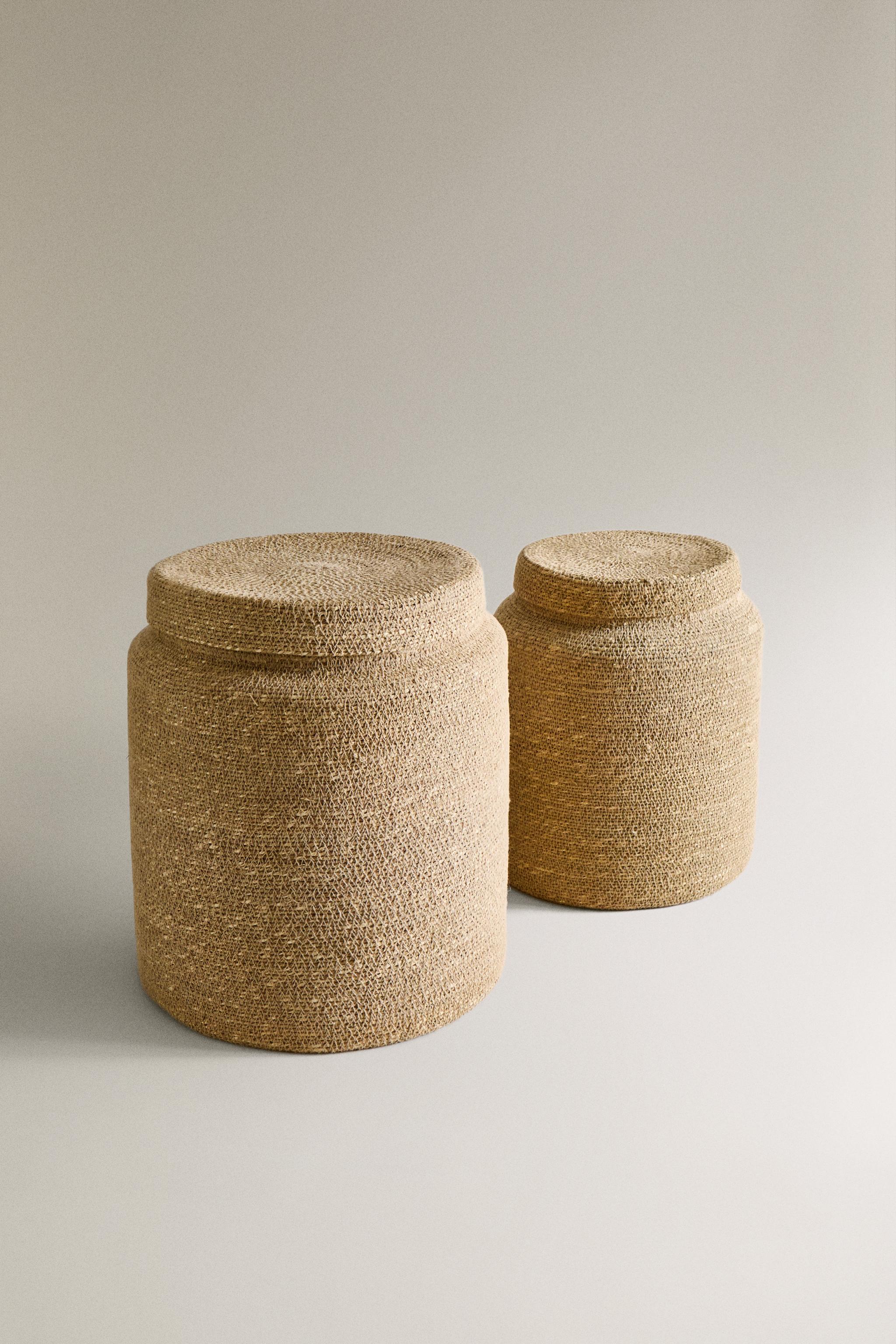 SEAGRASS BASKET WITH LID