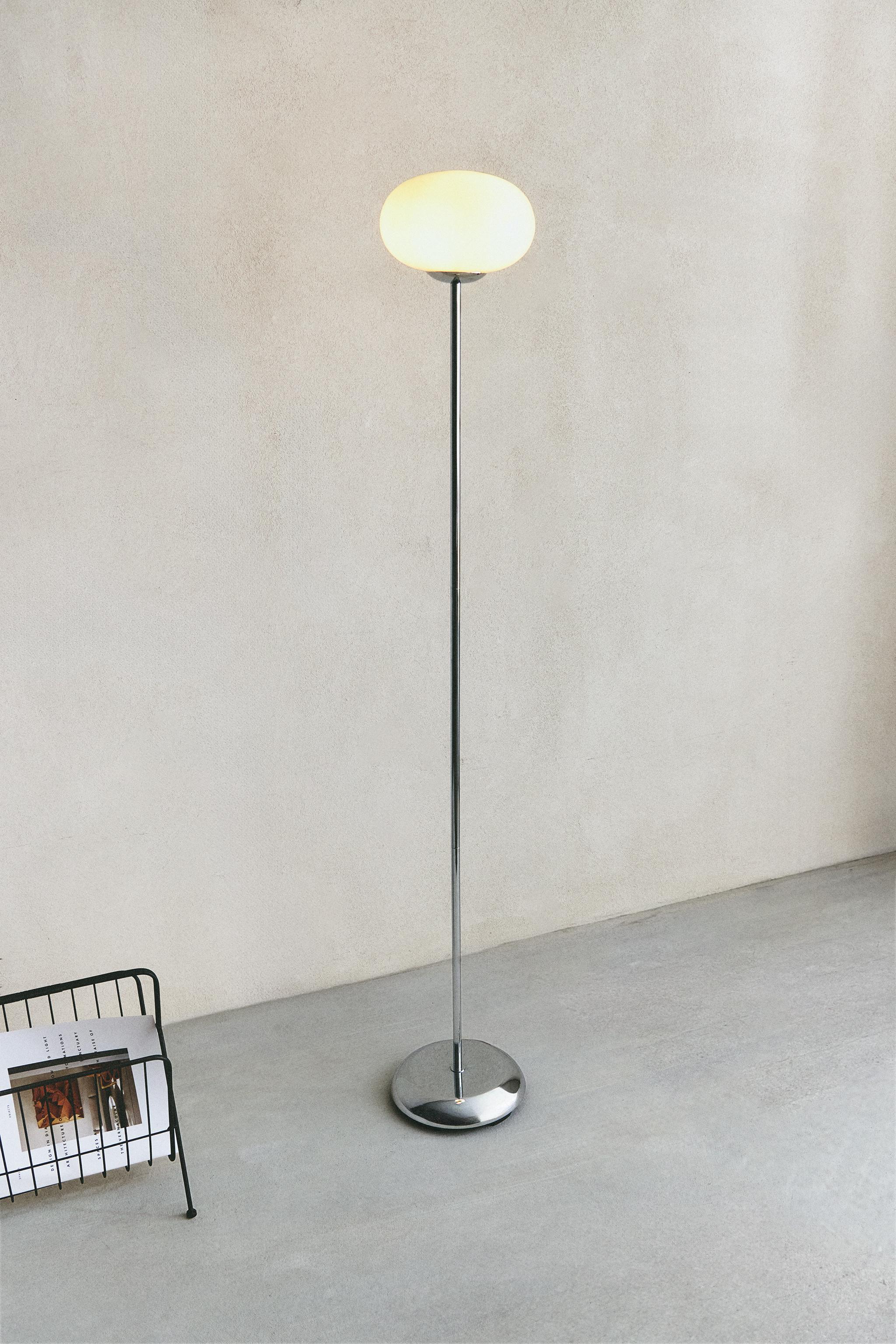 GLASS AND METAL FLOOR LAMP