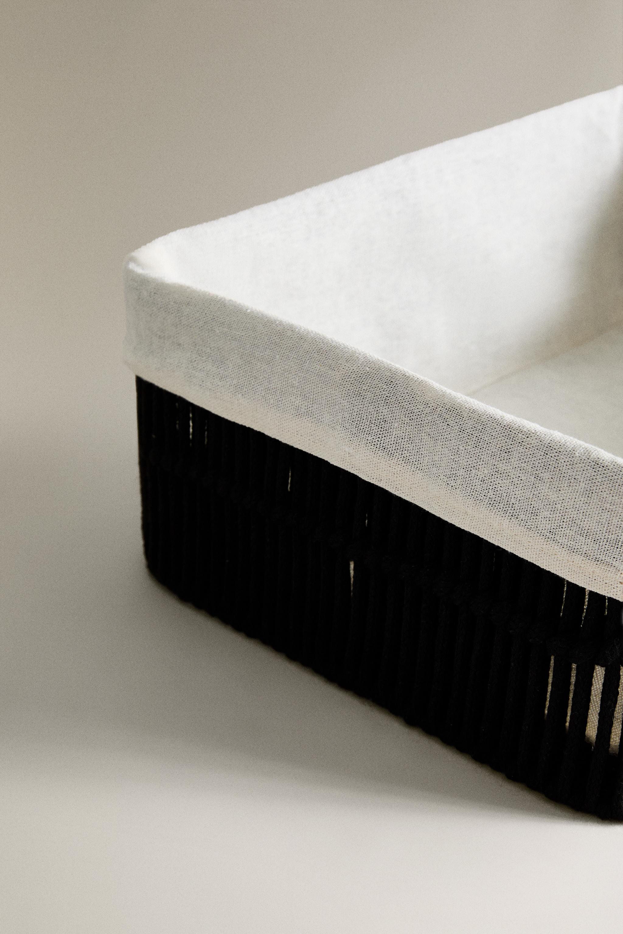 RECTANGULAR BASKET WITH FABRIC LINING