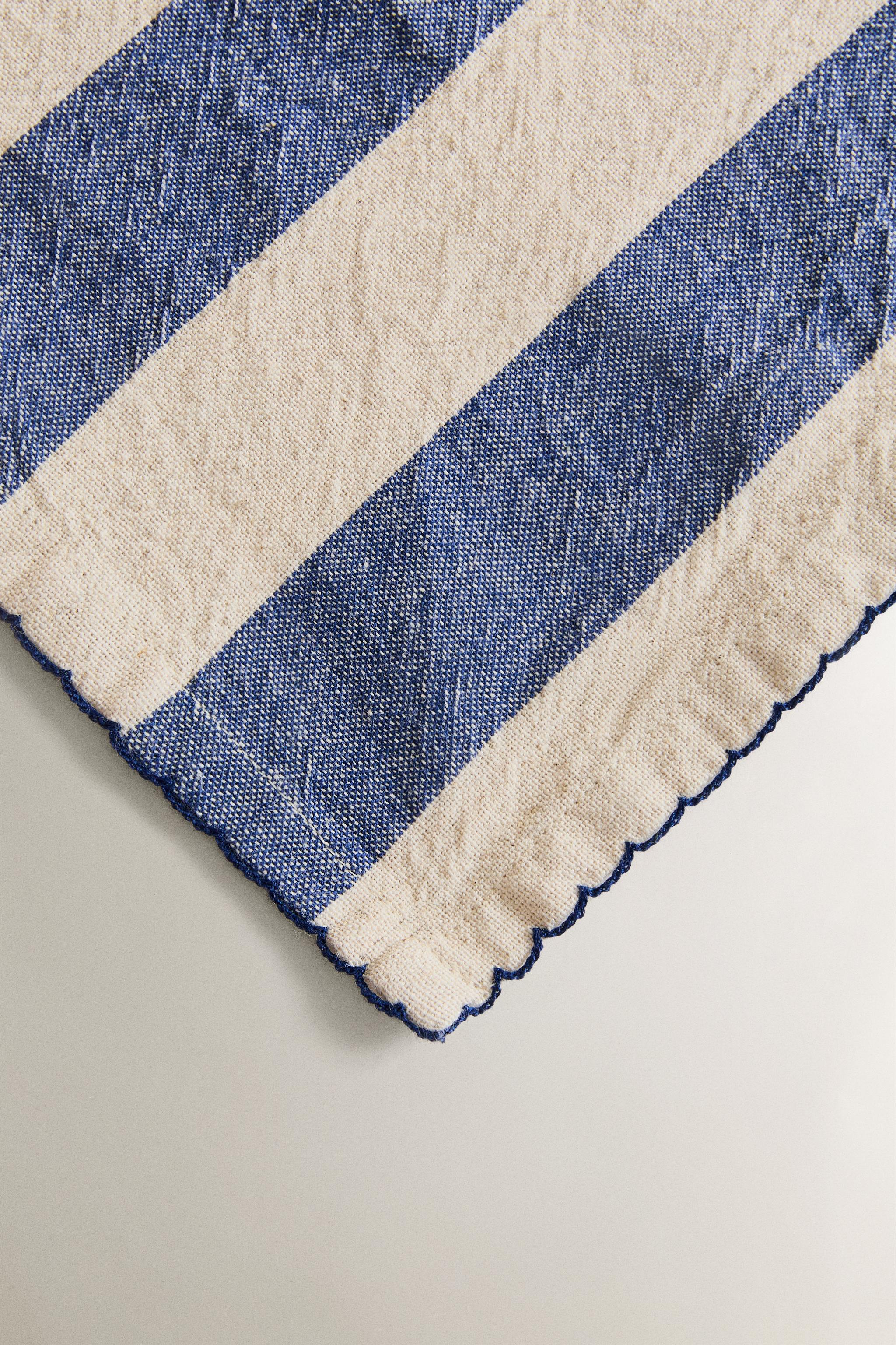 SET OF DYED THREAD STRIPED NAPKINS (SET OF 2)