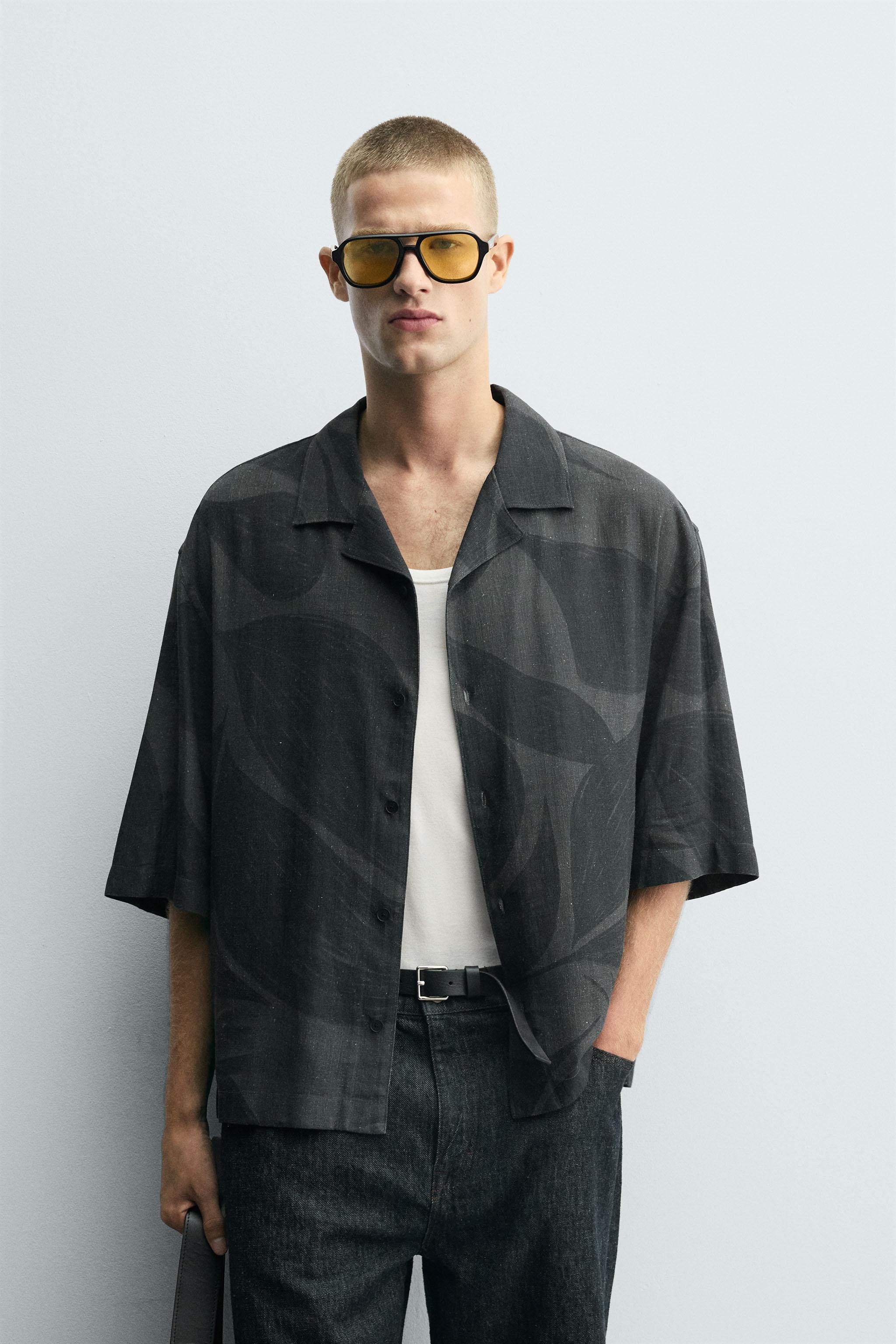 VISCOSE-LINEN SHIRT