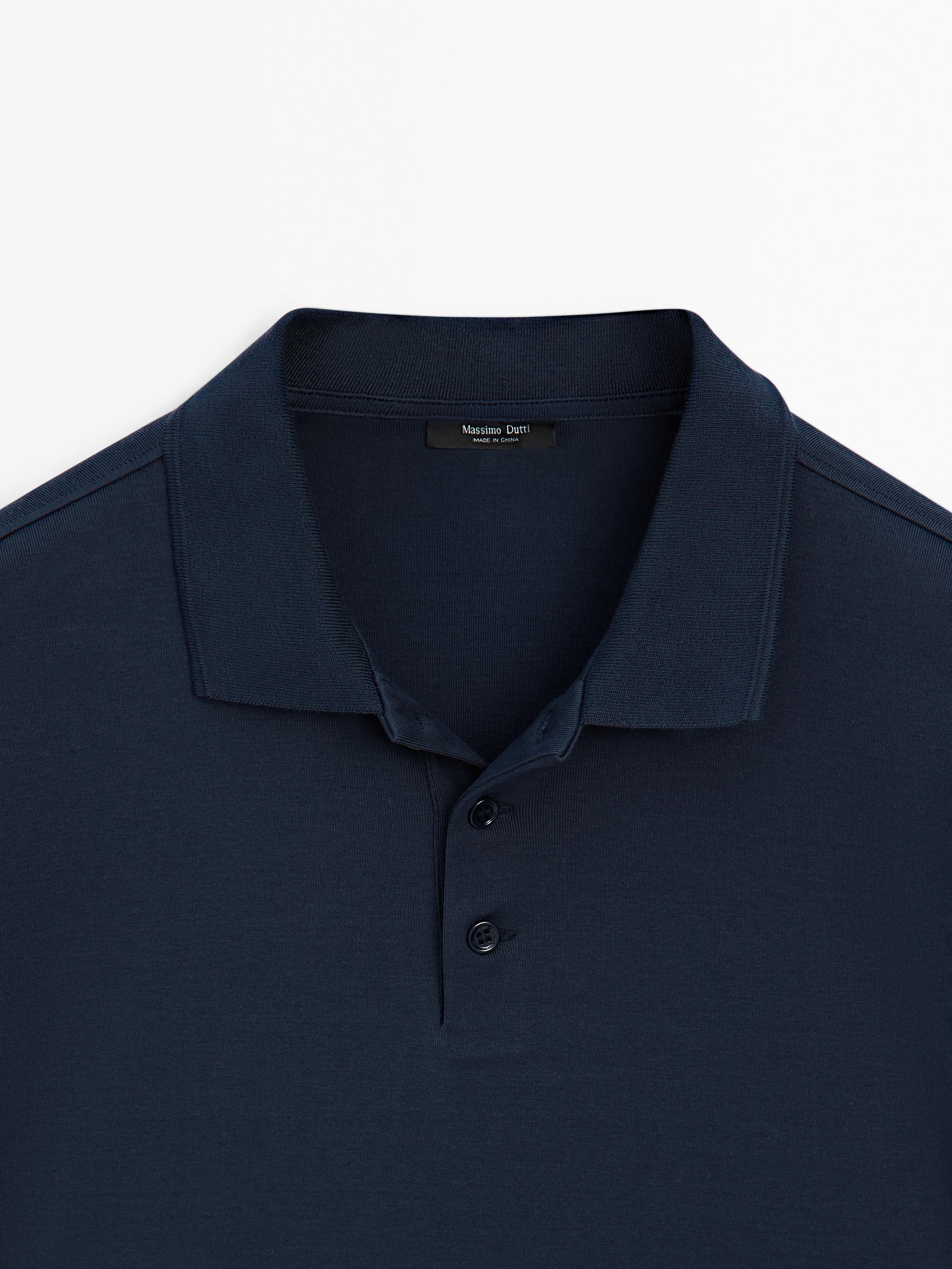 Short sleeve polo shirt with collar detail