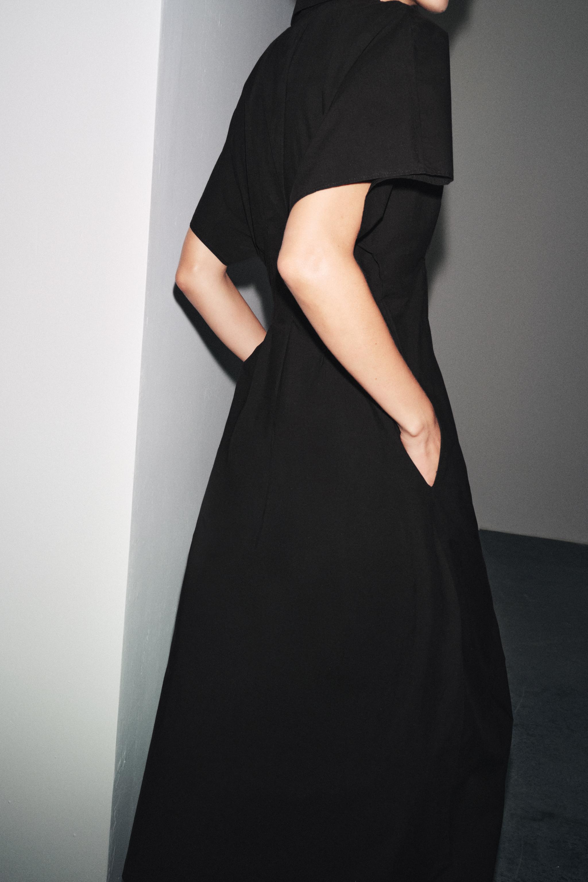 ZW COLLECTION SHORT SLEEVE POPLIN DRESS