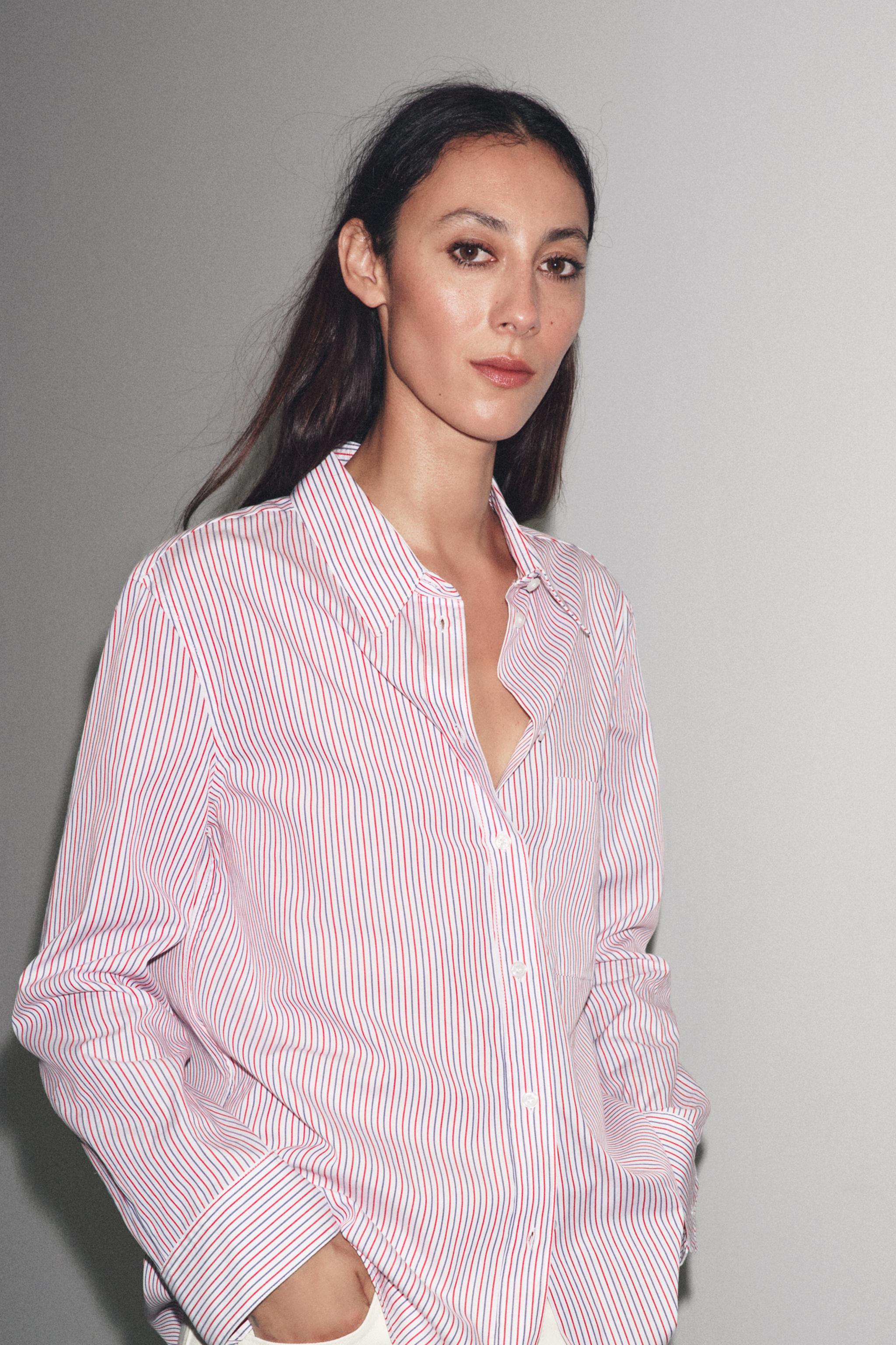 STRIPED POPLIN SHIRT ZW COLLECTION
