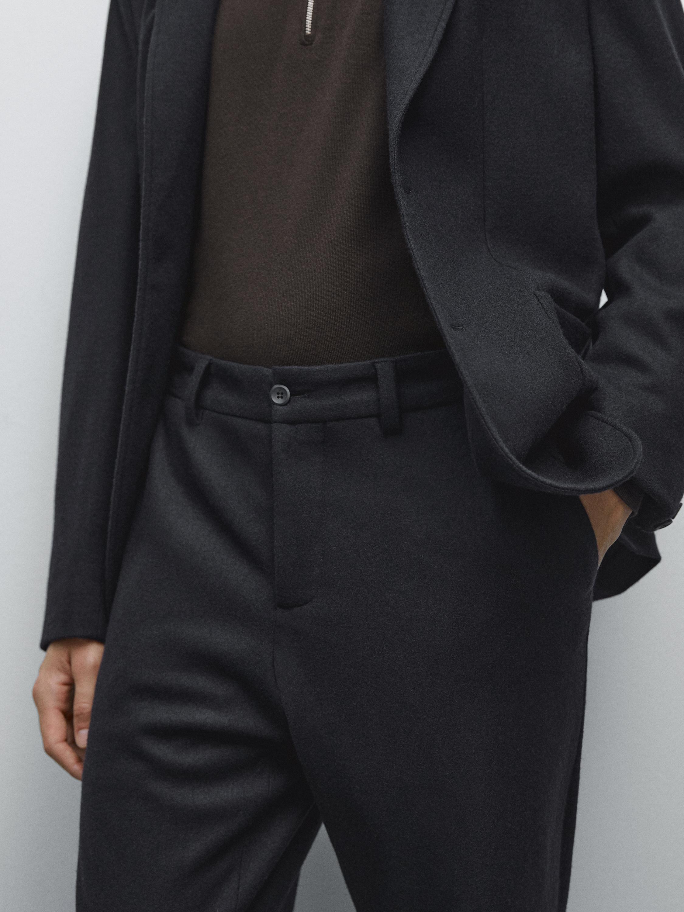 Wool blend suit trousers