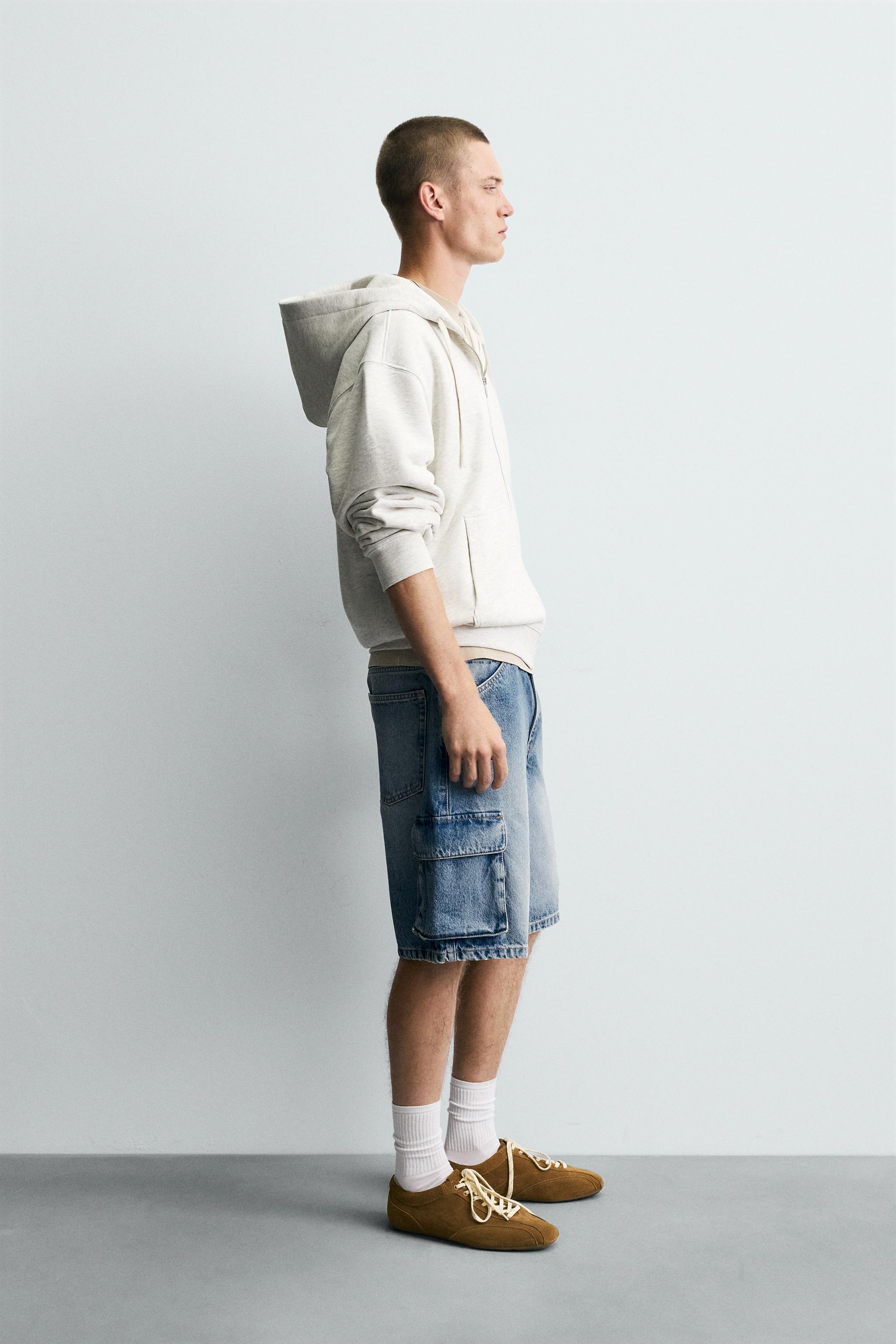 CARGO DENIM SHORTS