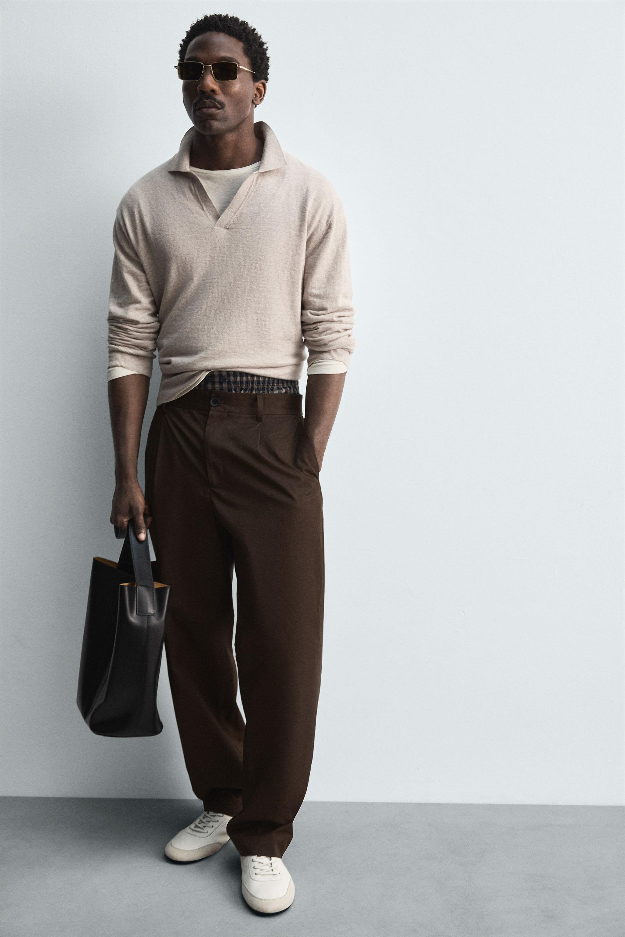 COTTON-WOOL KNIT POLO SHIRT