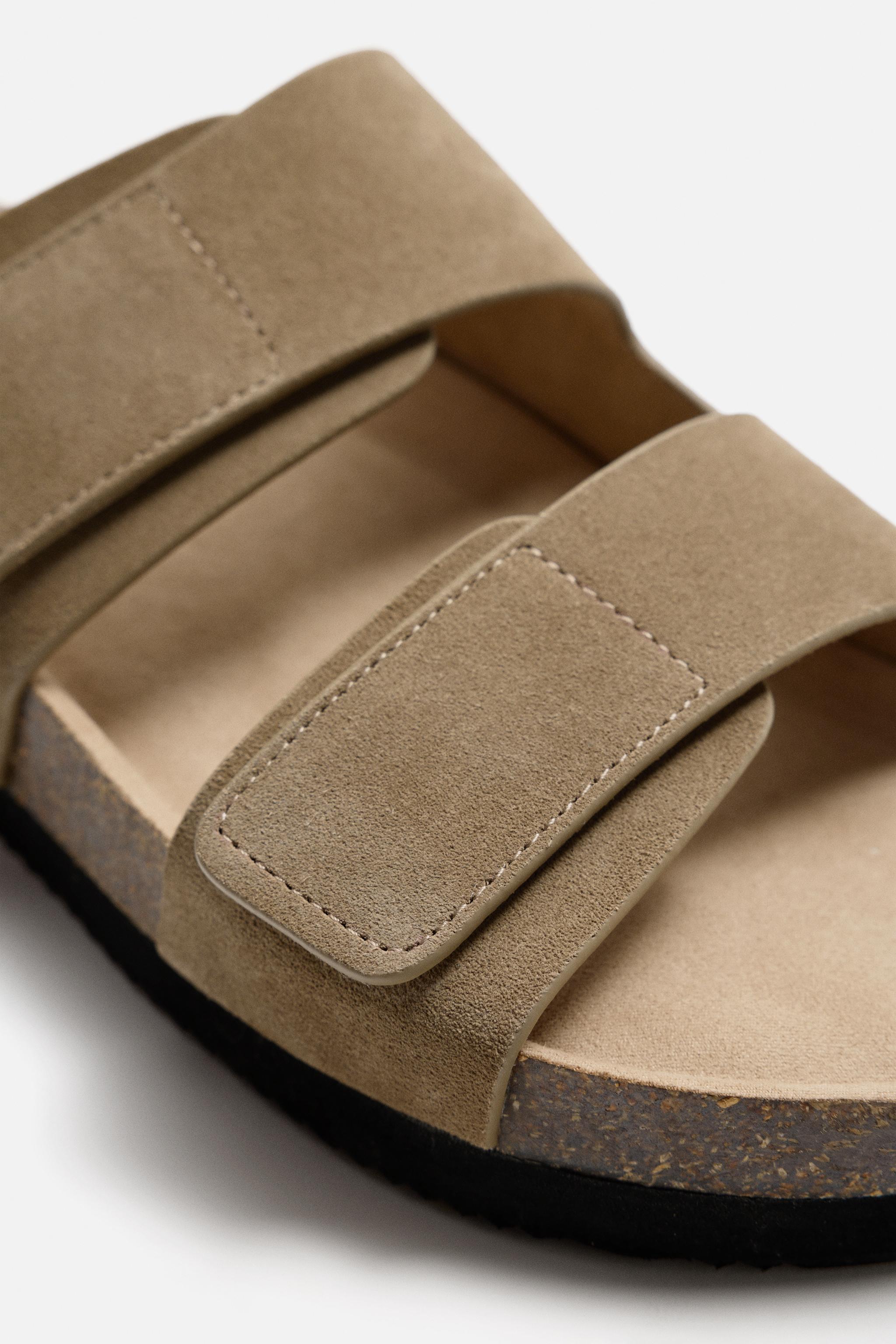 DOUBLE STRAP LEATHER SANDALS