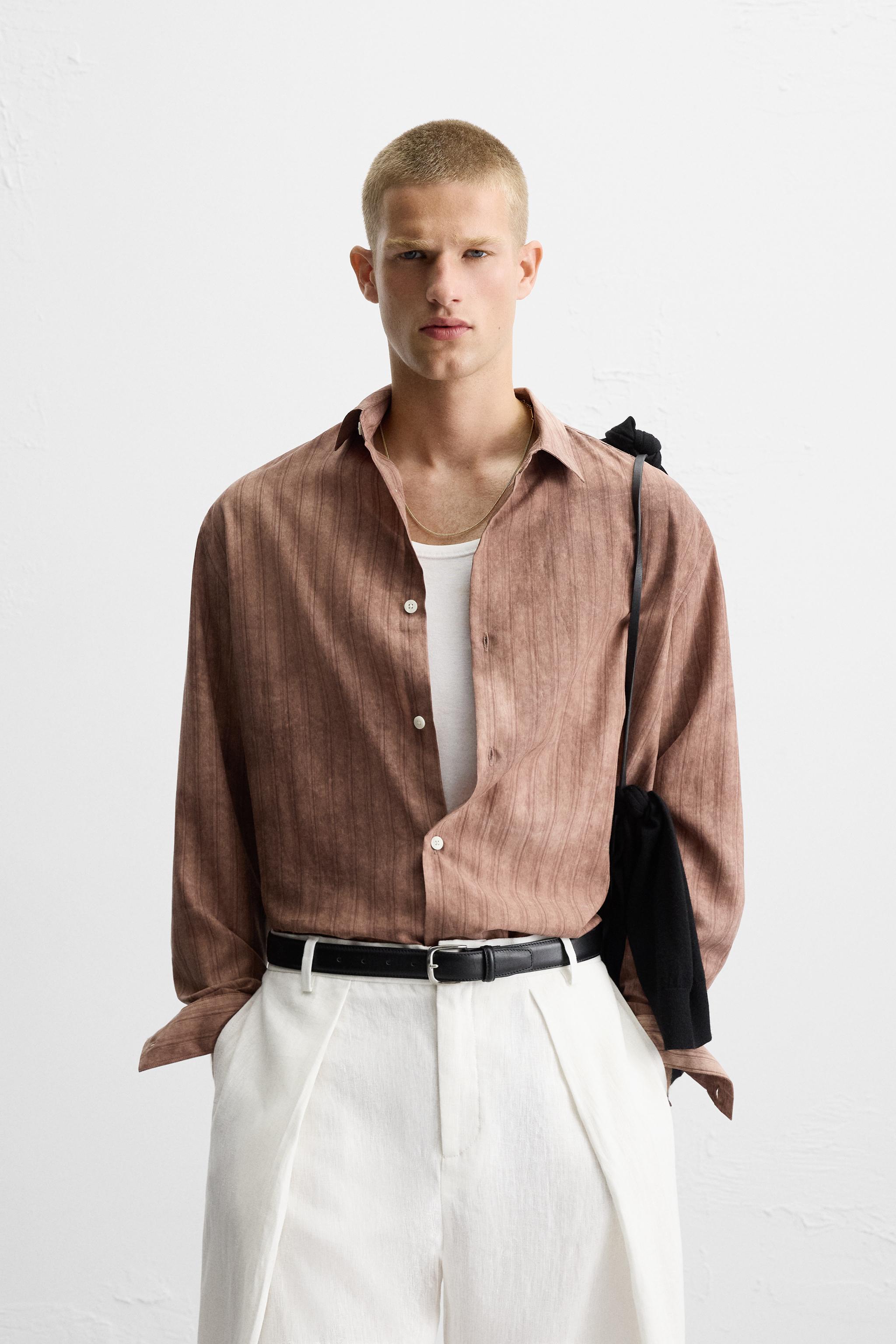 WASHED EFFECT STRIPED SHIRT