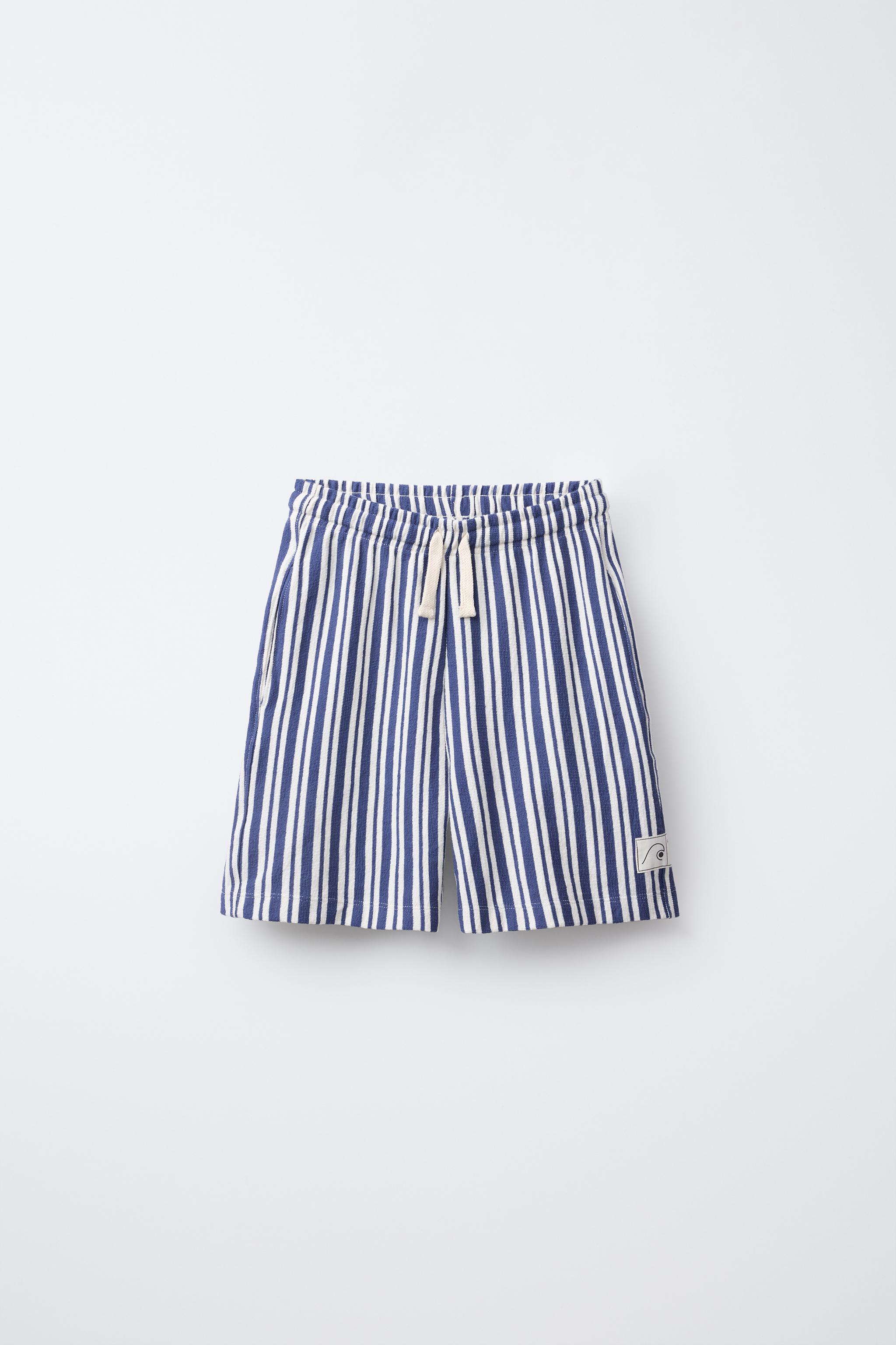 STRAIGHT STRIPED LABEL SHORTS