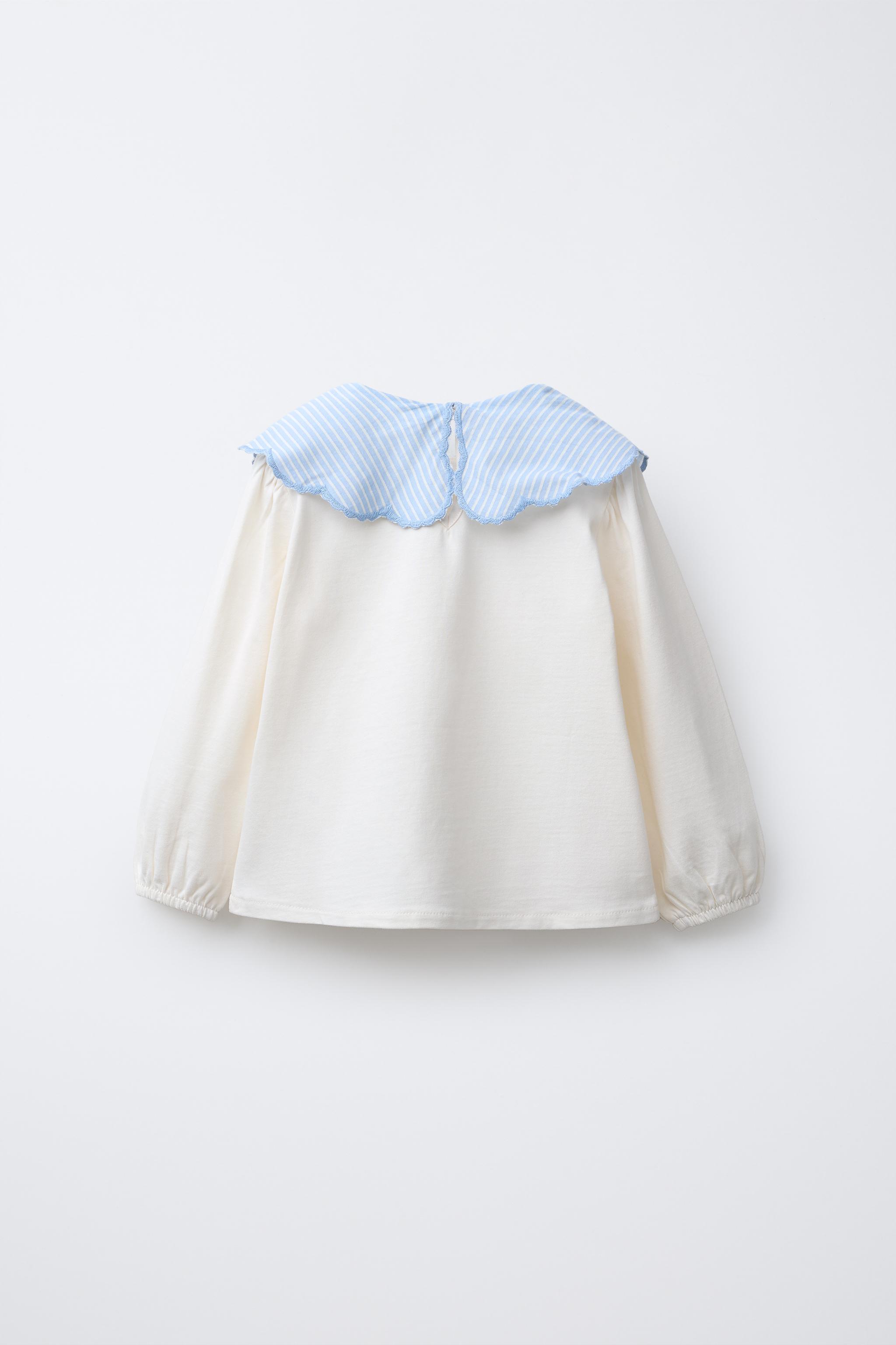 STRIPED COLLAR T-SHIRT