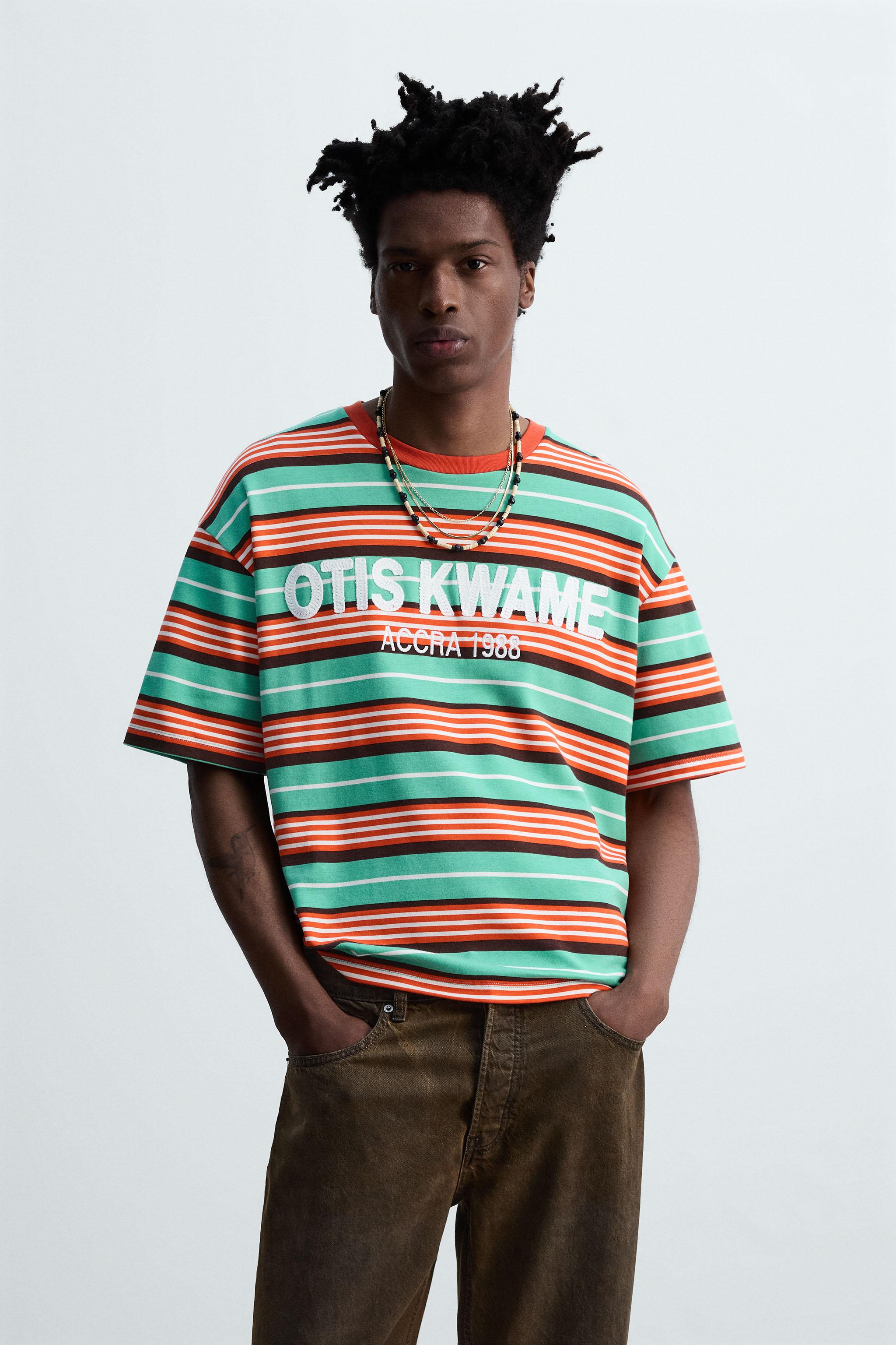 EMBROIDERED STRIPED T-SHIRT © OTIS KWAME KYE QUAICOE
