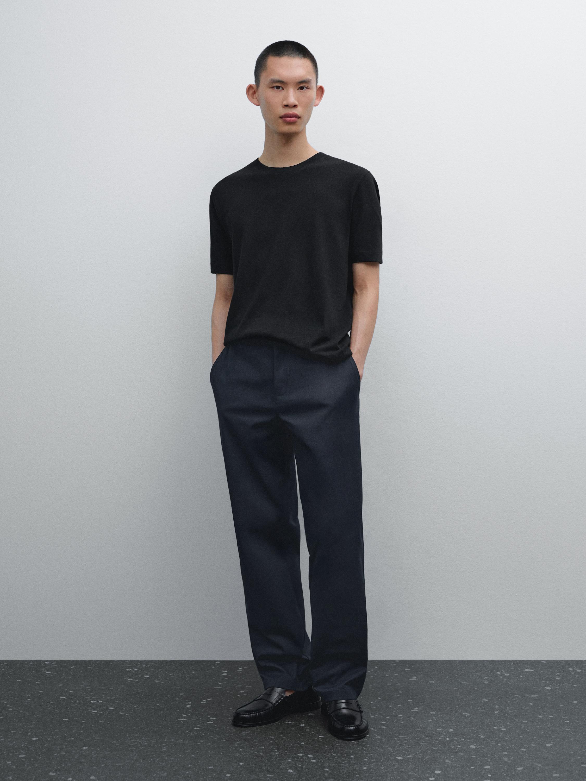 Short sleeve linen blend T-shirt