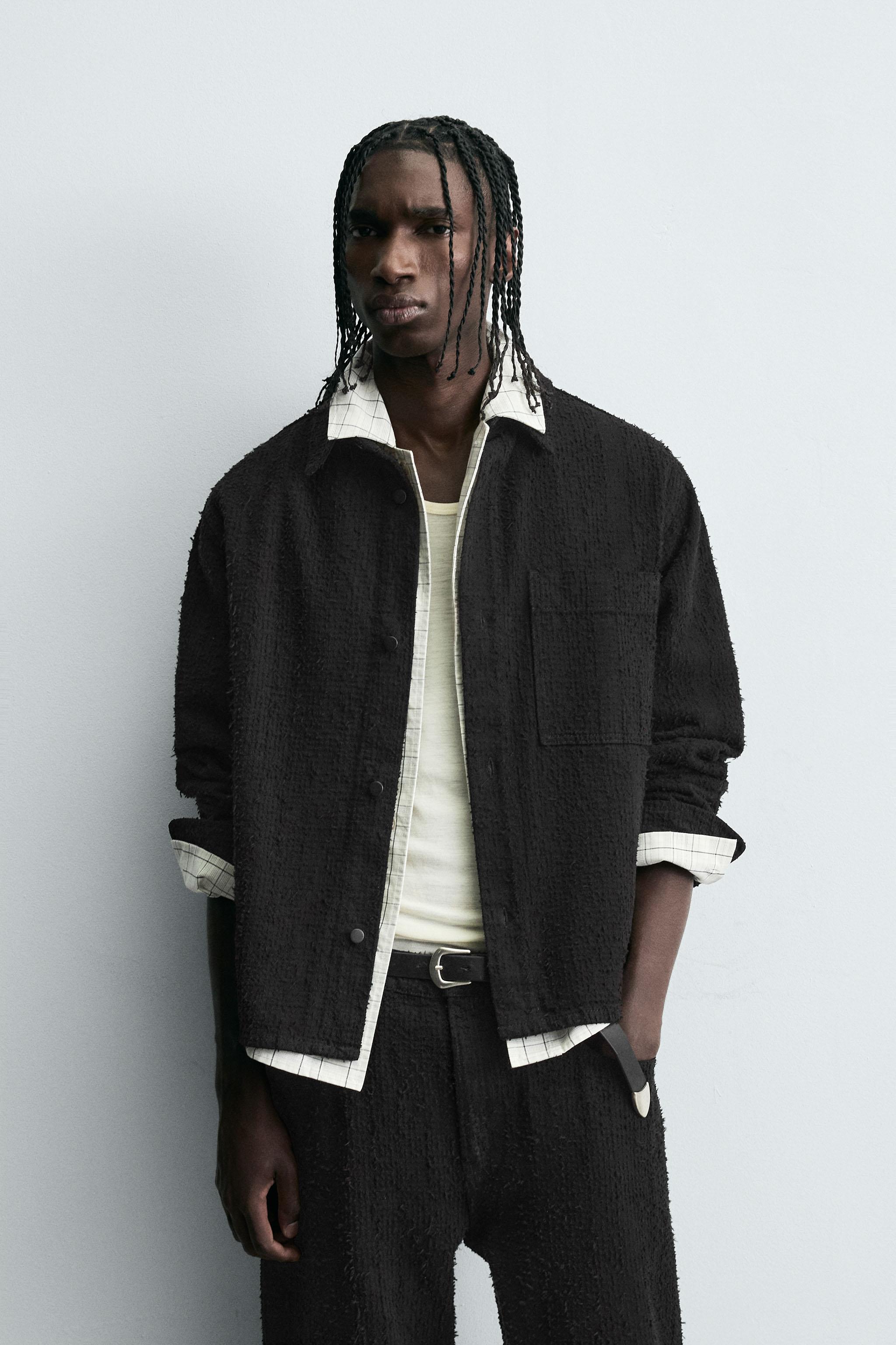 TEXTURED DENIM SHIRT