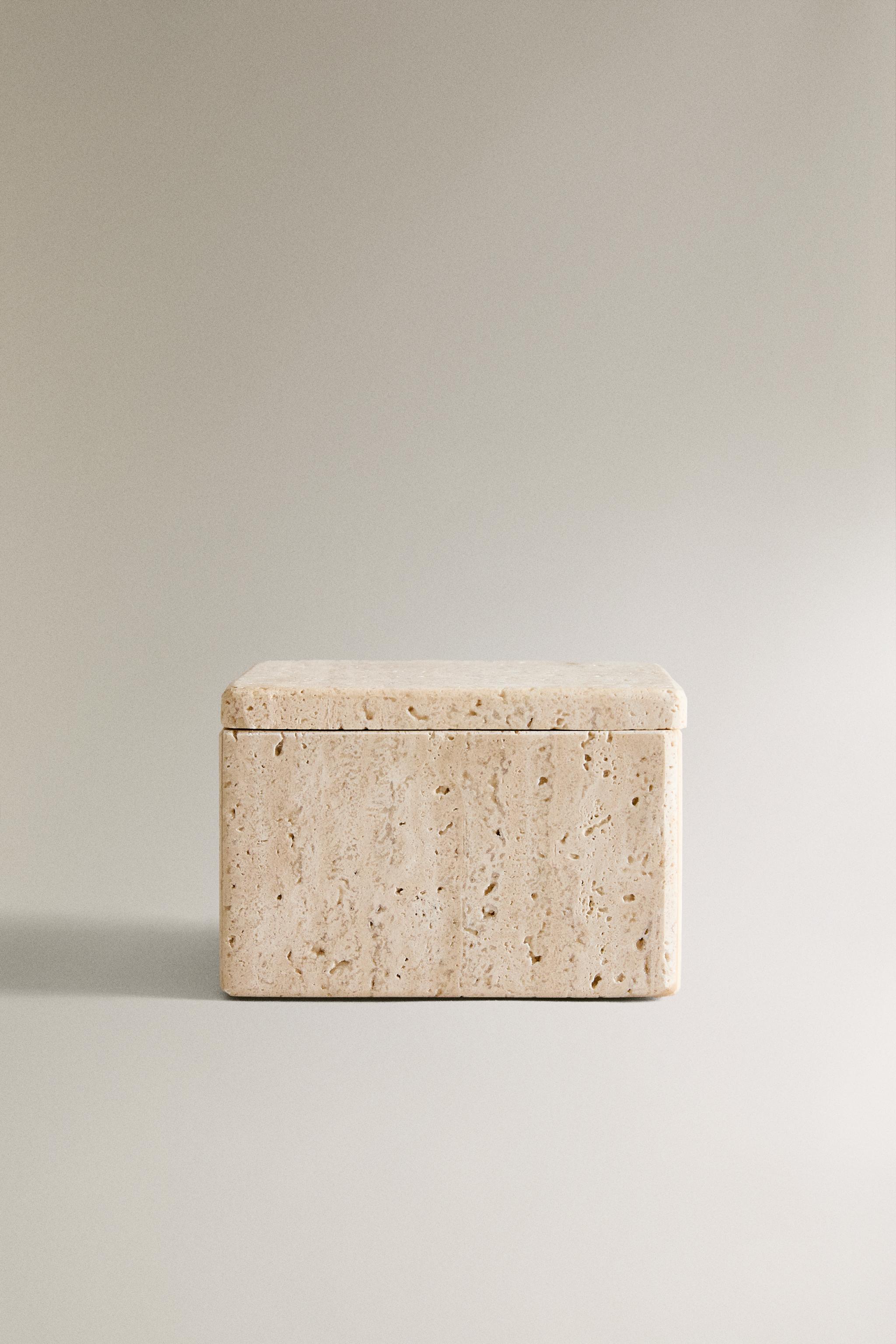BEIGE MARBLE STORAGE BOX