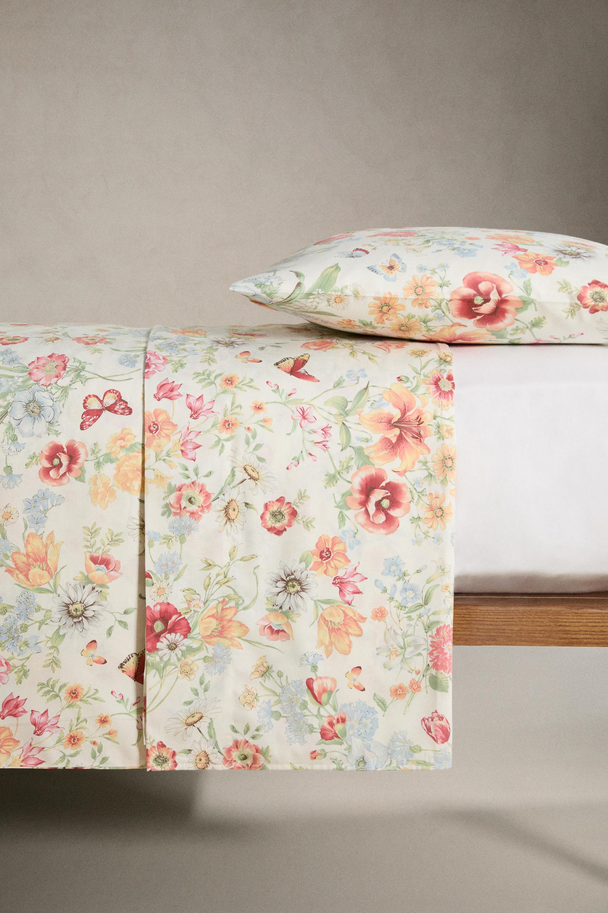 FLORAL PRINT SATEEN DUVET COVER