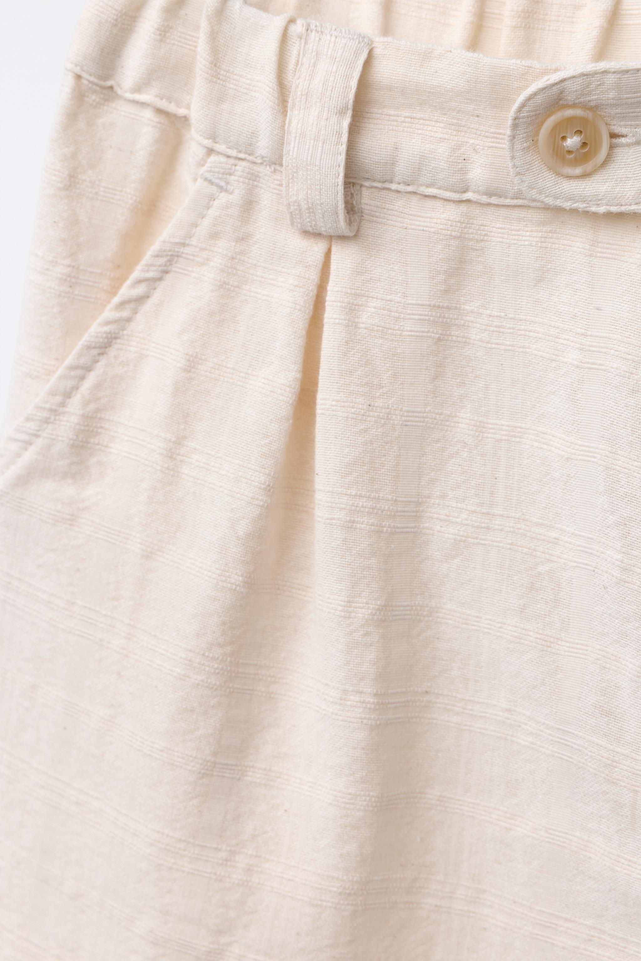 TEXTURED STRAIGHT LEG PANTS