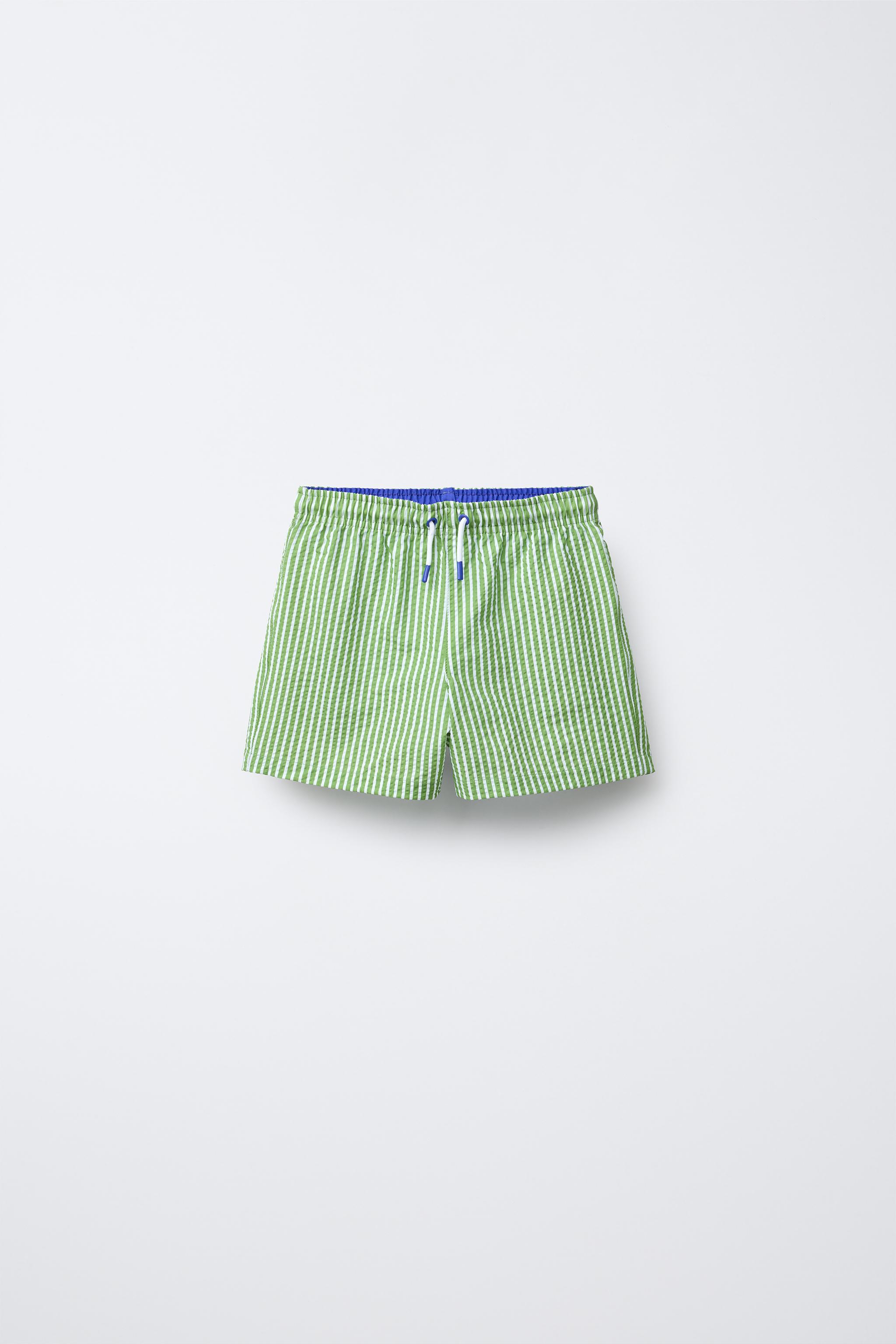 6-14 YEARS/ SEERSUCKER SWIM SHORTS