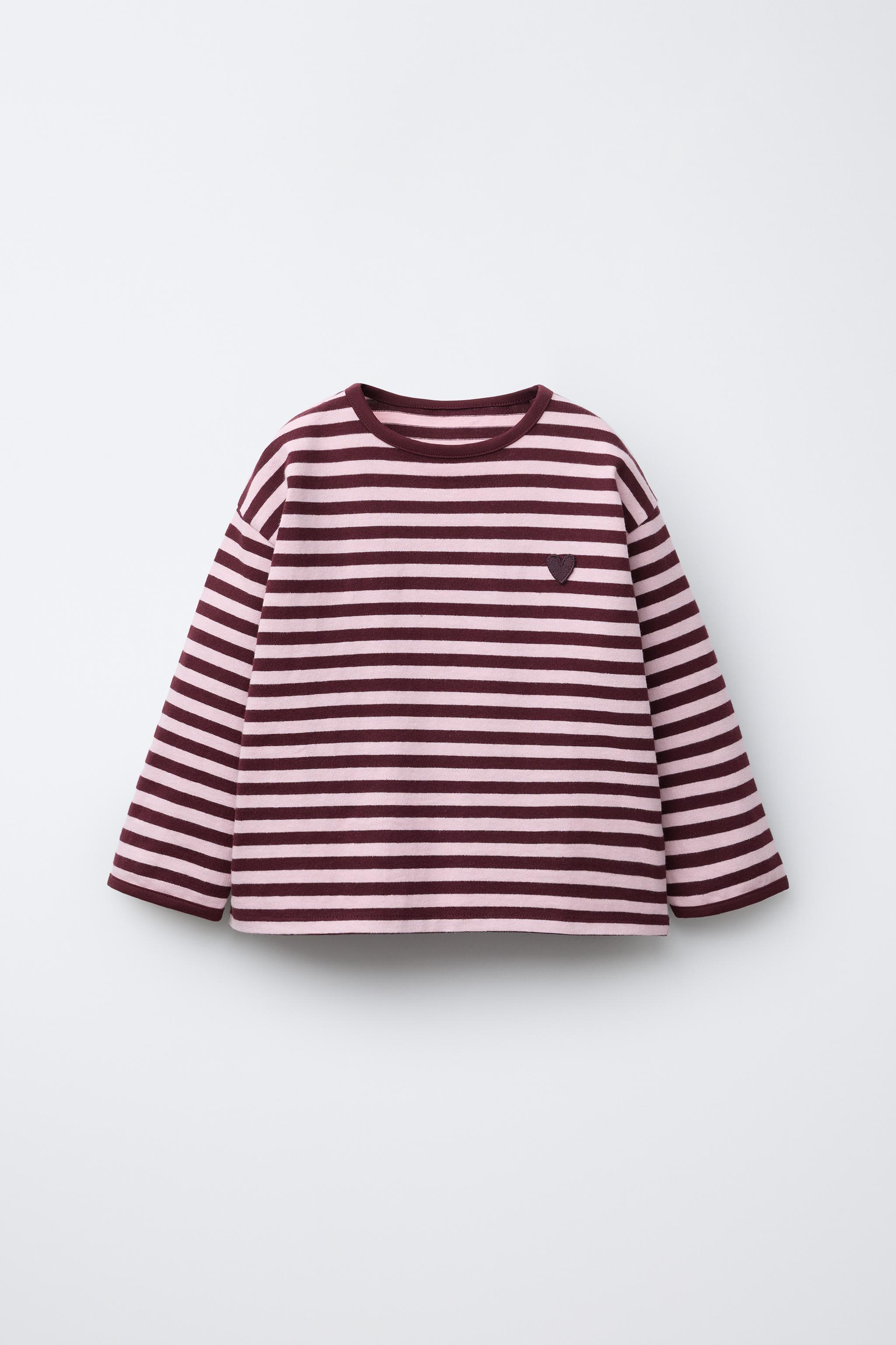 HEAVY WEIGHT WOVEN STRIPE HEART PATCH T-SHIRT