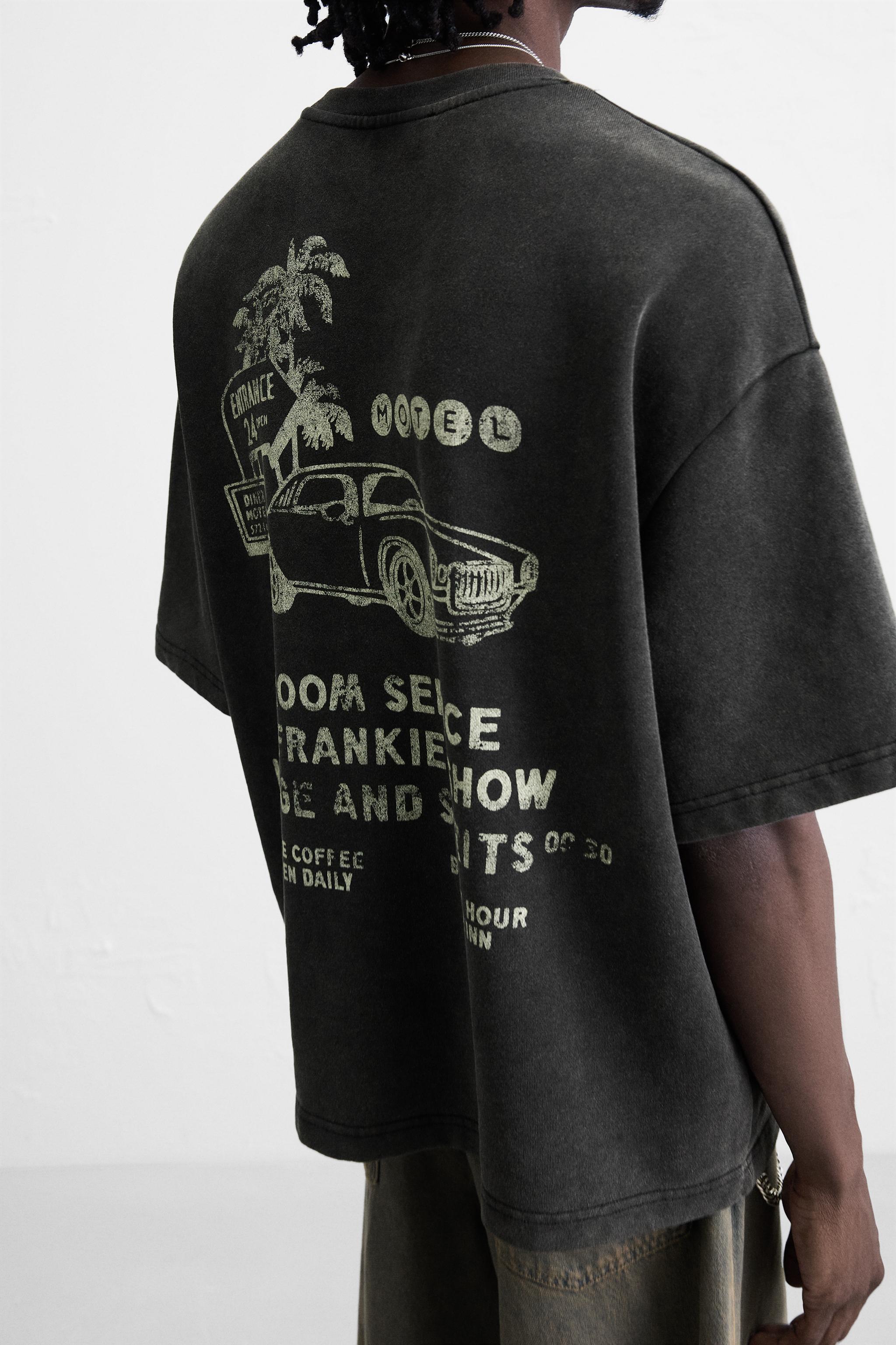 WASHED SWEATSHIRT WITH GRAPHIC PRINTS