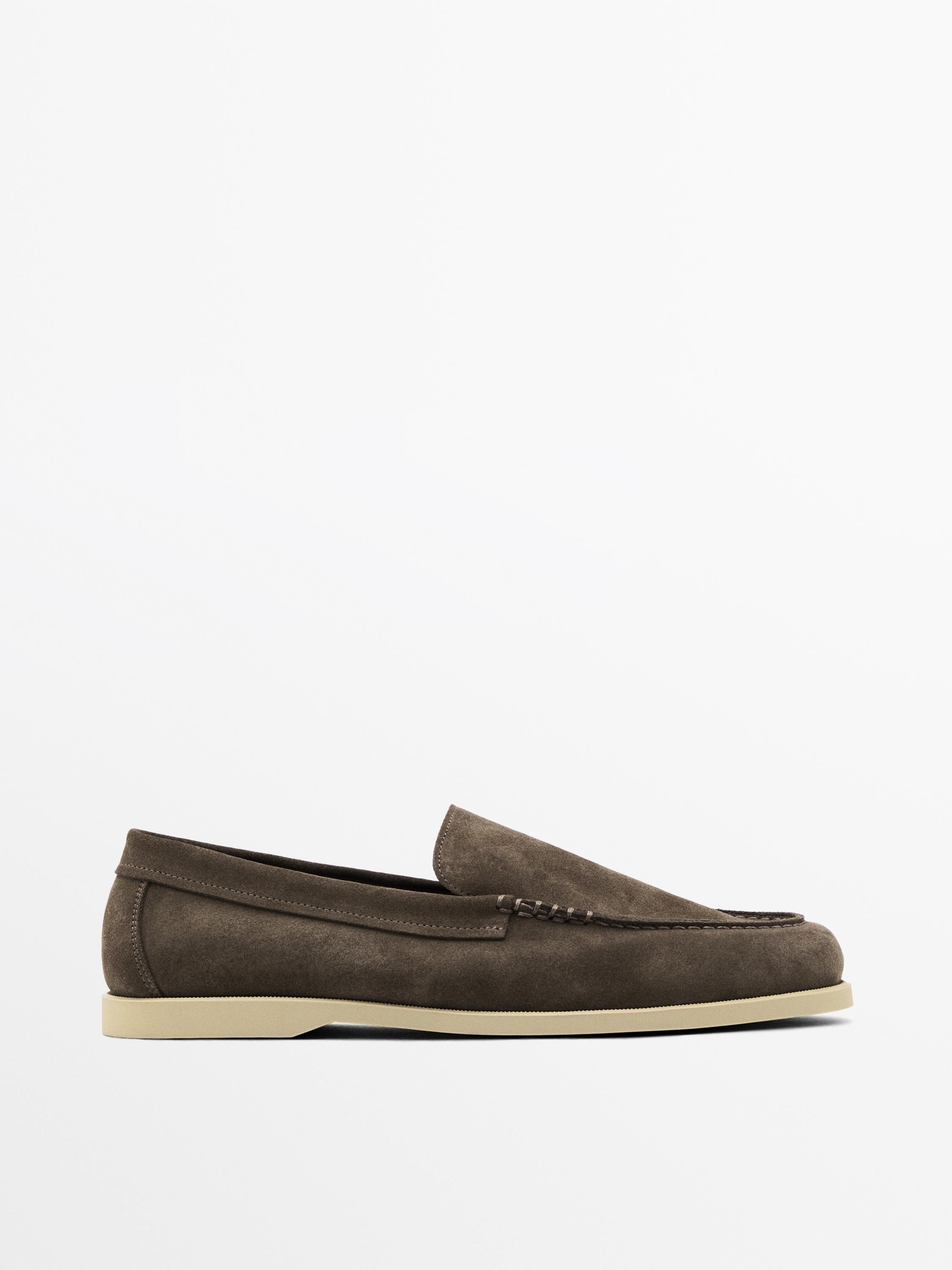 Soft split suede loafers