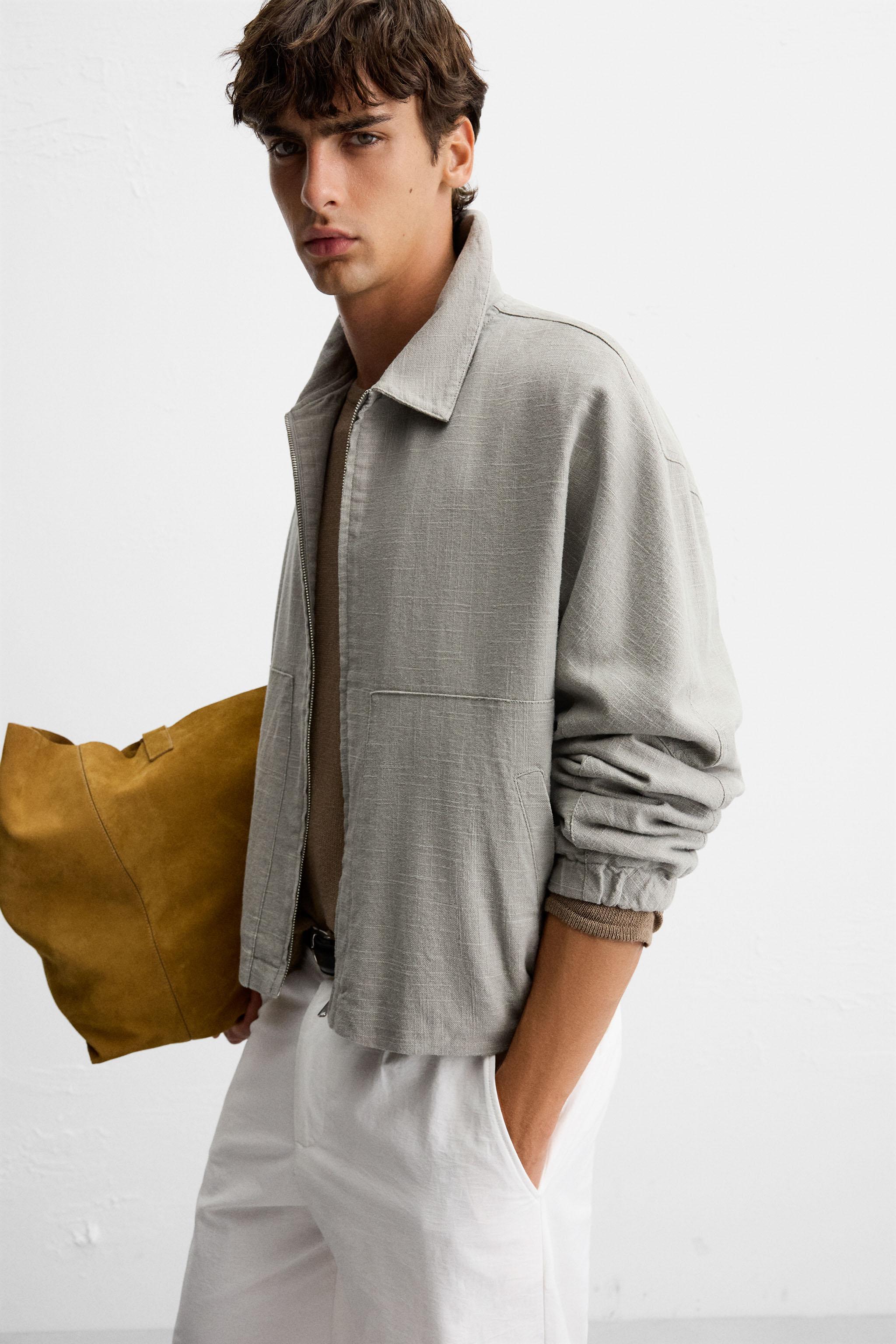 LINEN-COTTON TEXTURED JACKET