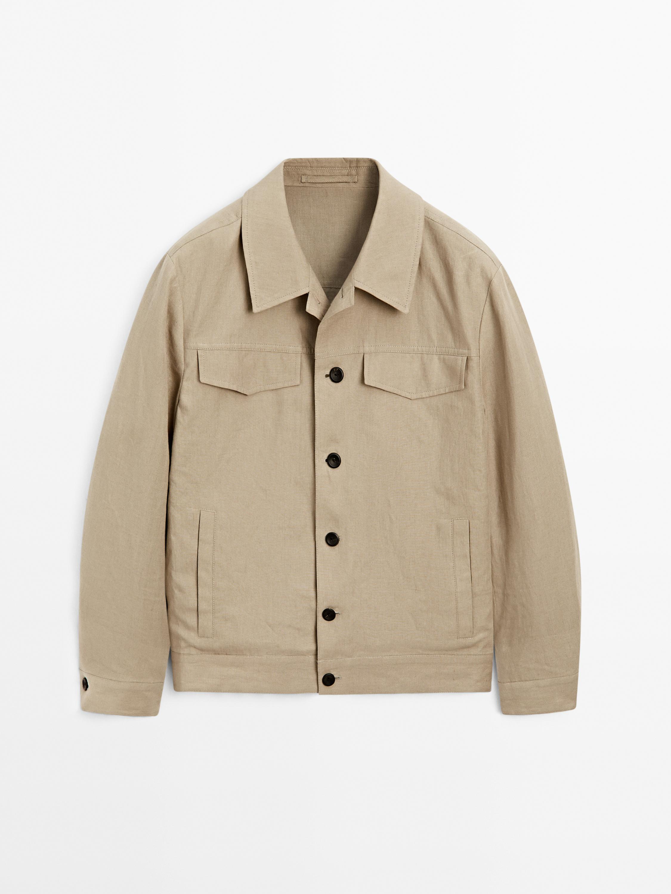 100% linen total look jacket