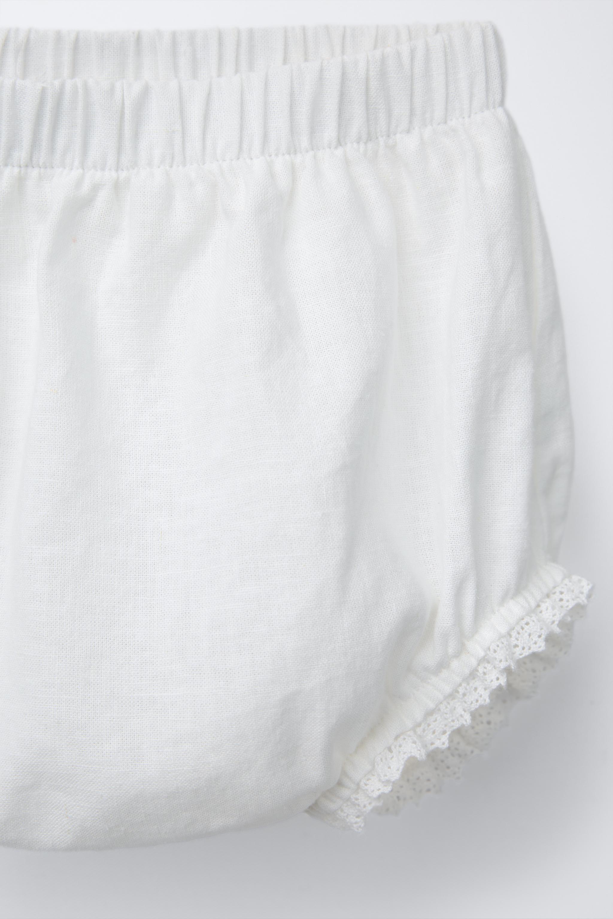 LINEN LACE SHIRT AND BLOOMERS SET