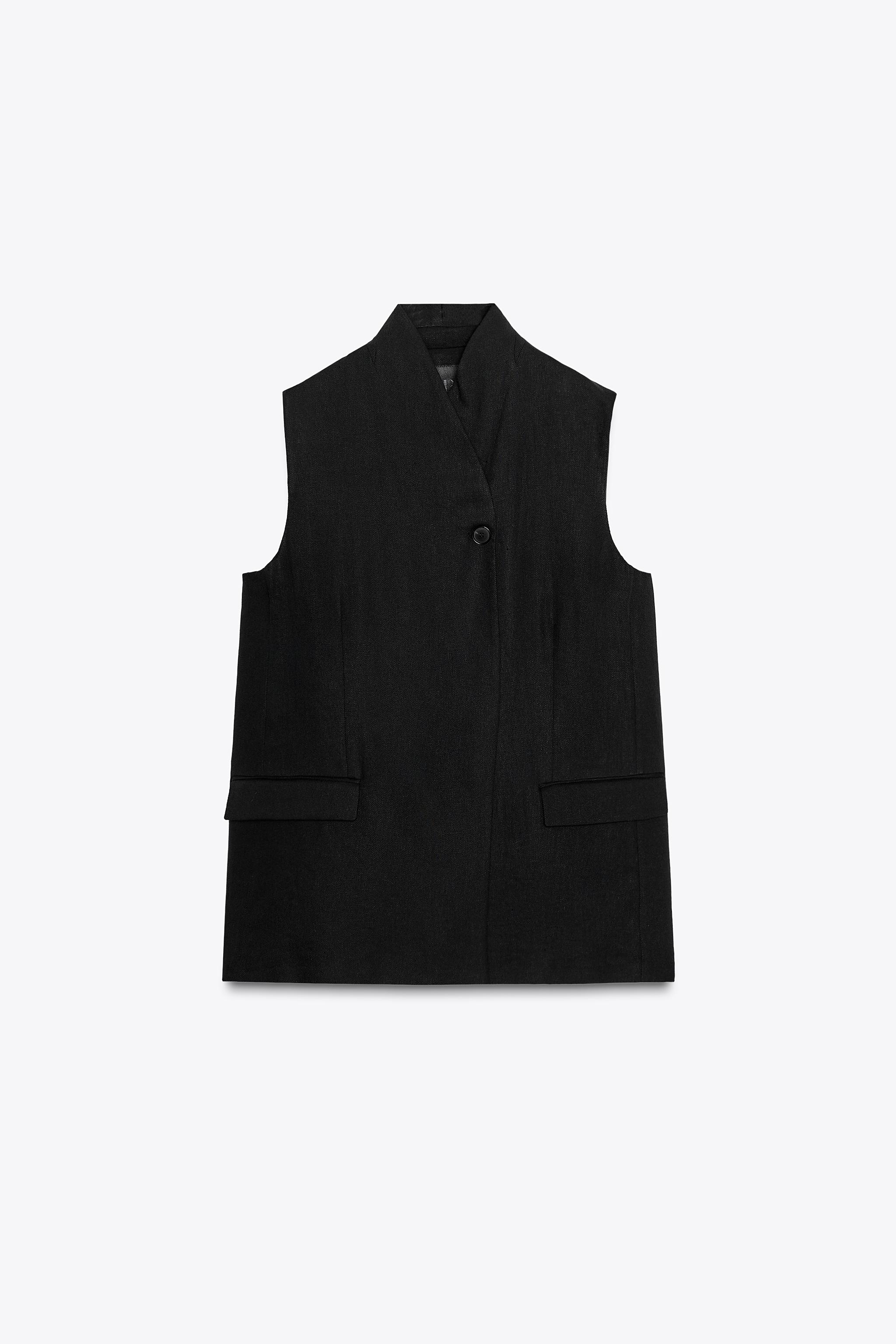 LINEN BLEND VEST ZW COLLECTION
