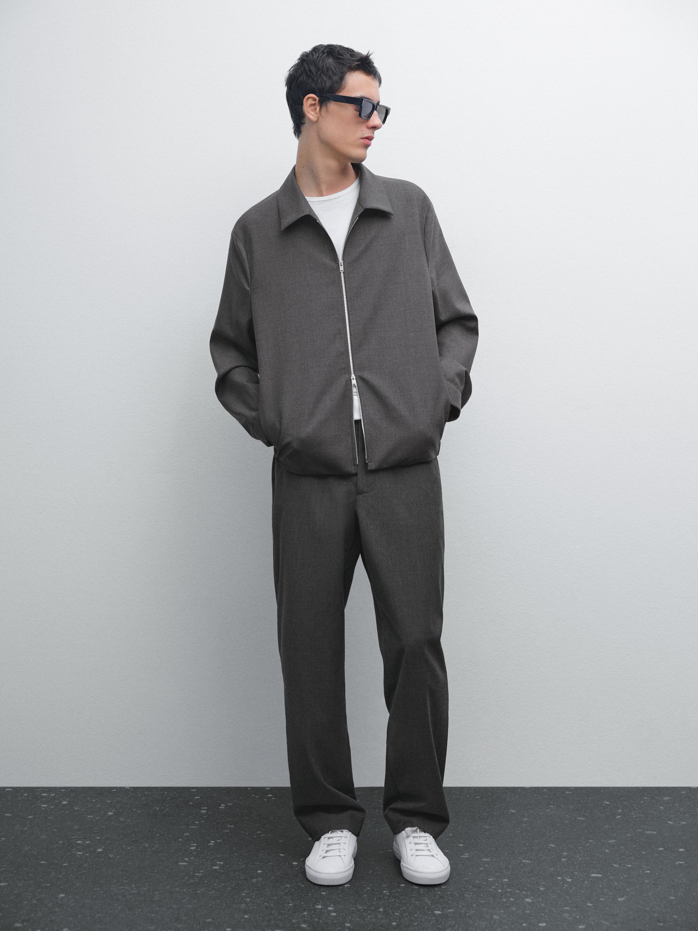 Total look wool blend jacket