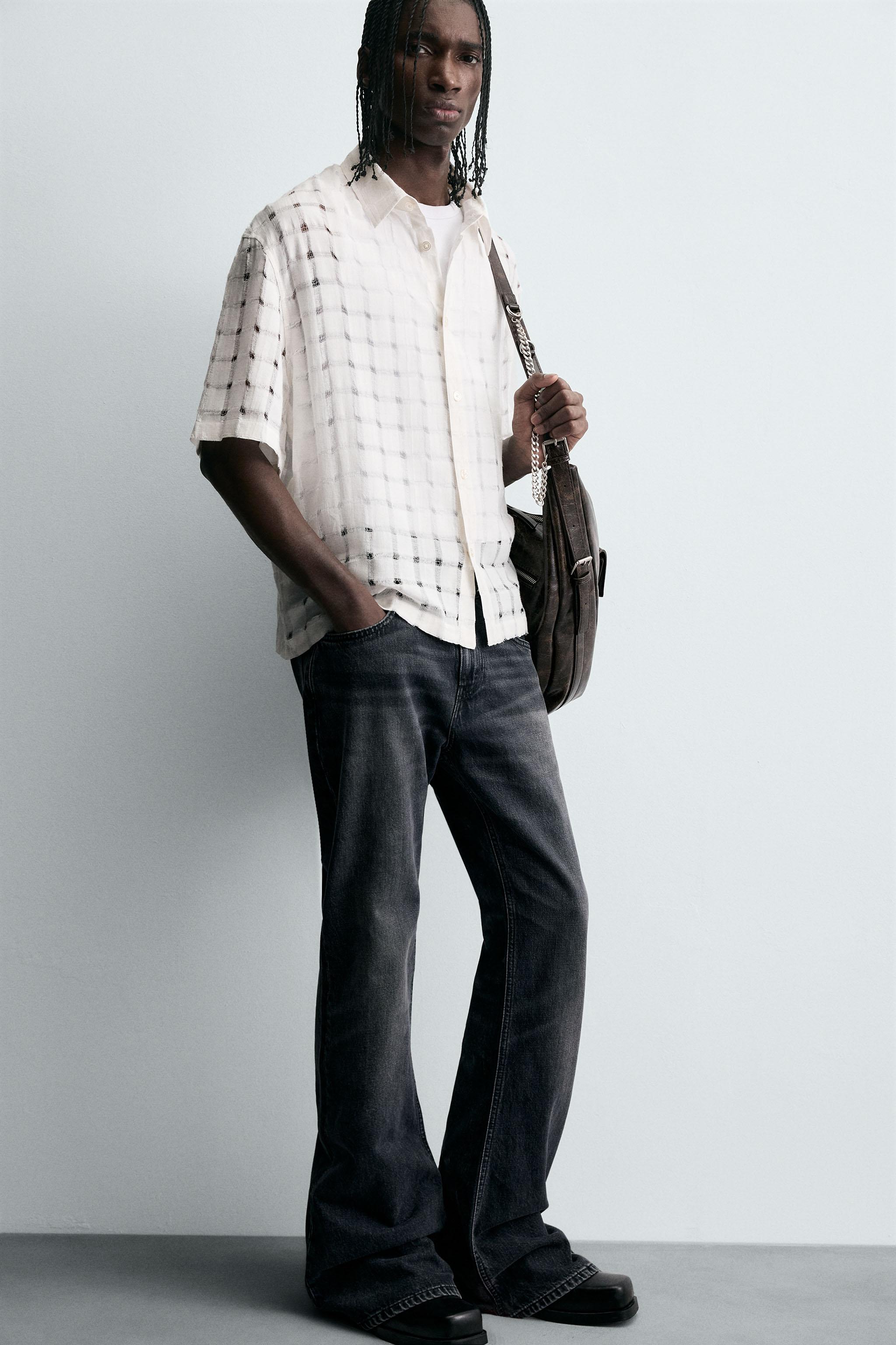 JACQUARD NEEDLE-OUT SHIRT