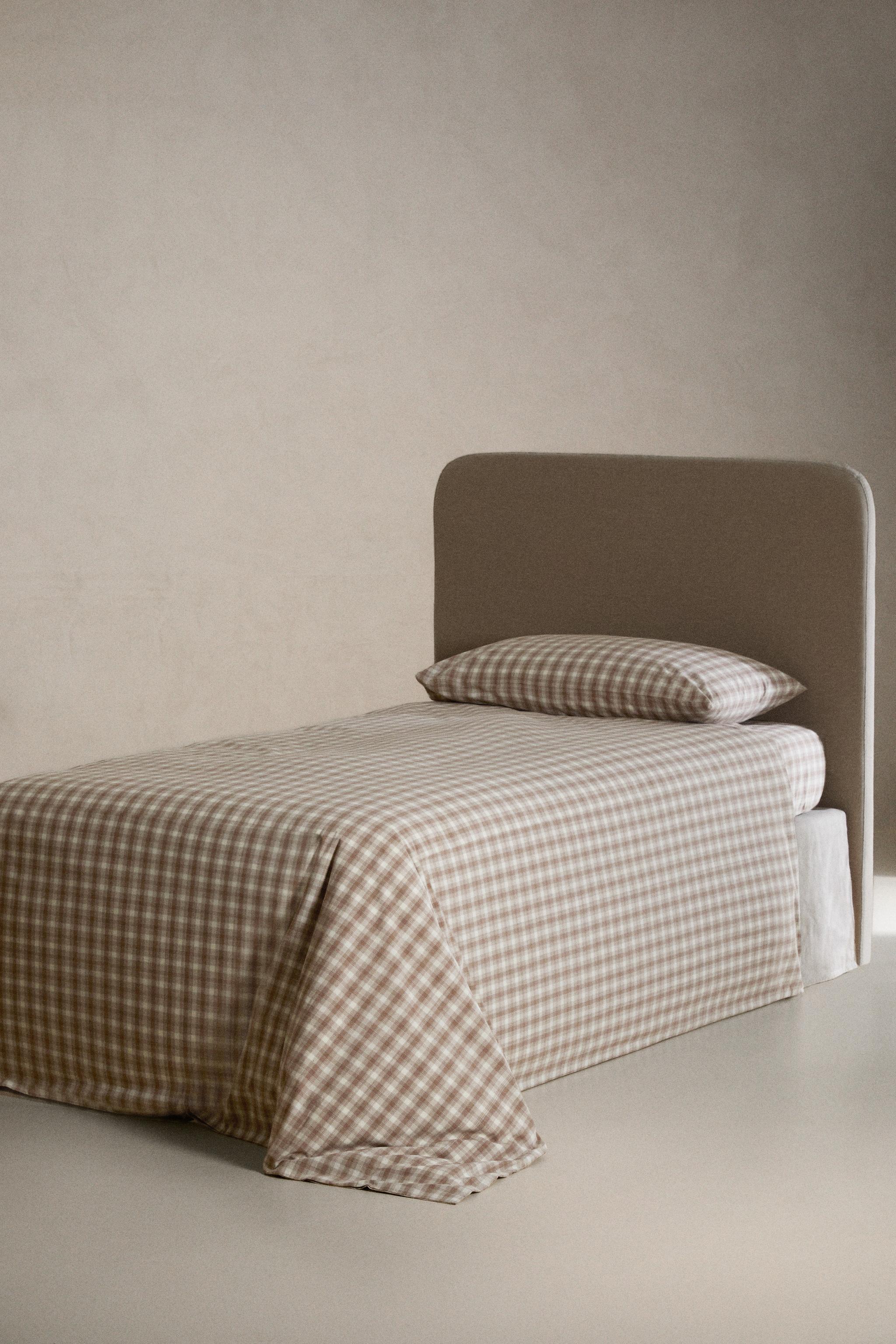 CHILDREN'S CHECK FLANNEL DUVET COVER