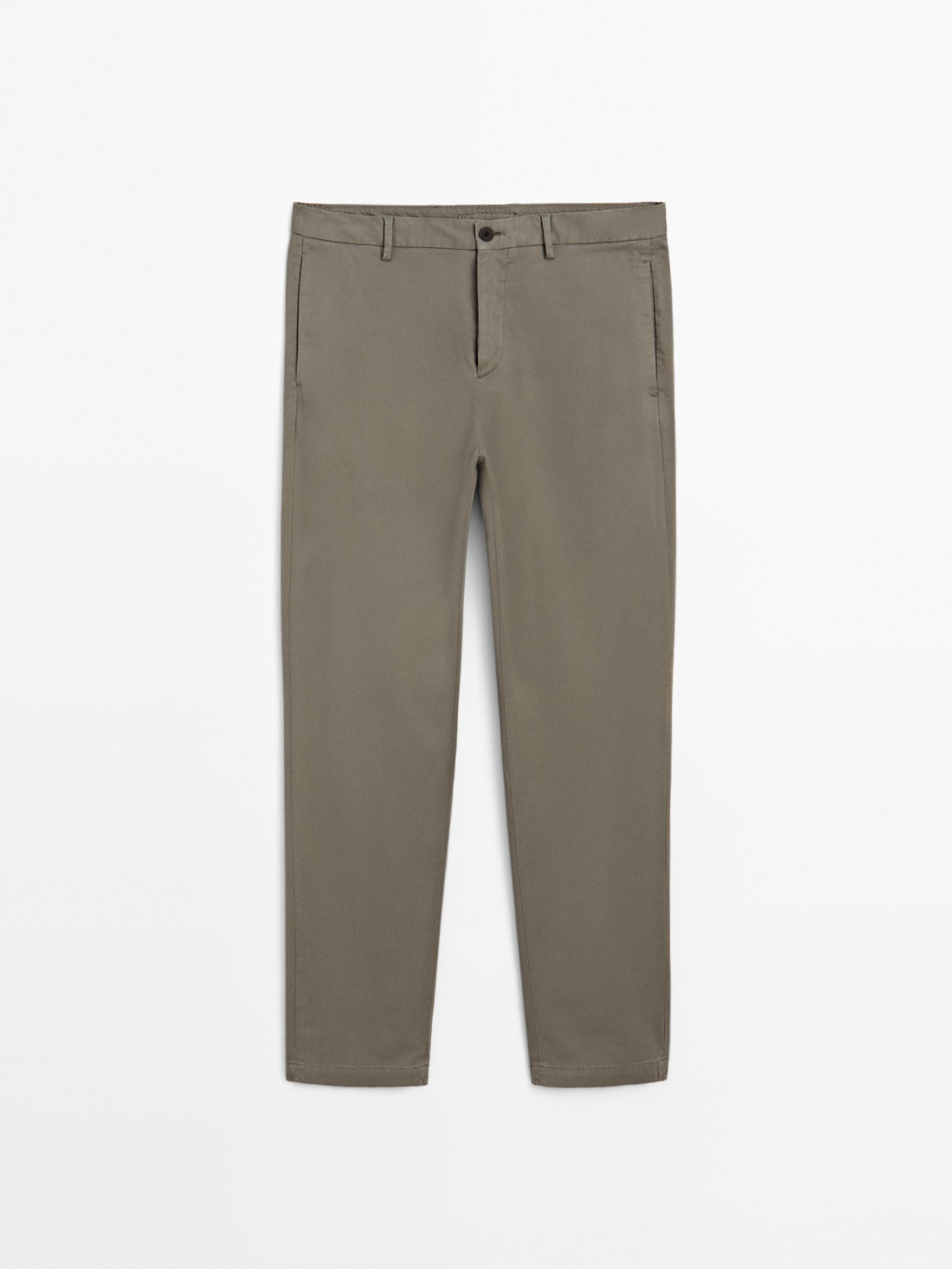 Slim fit textured trousers