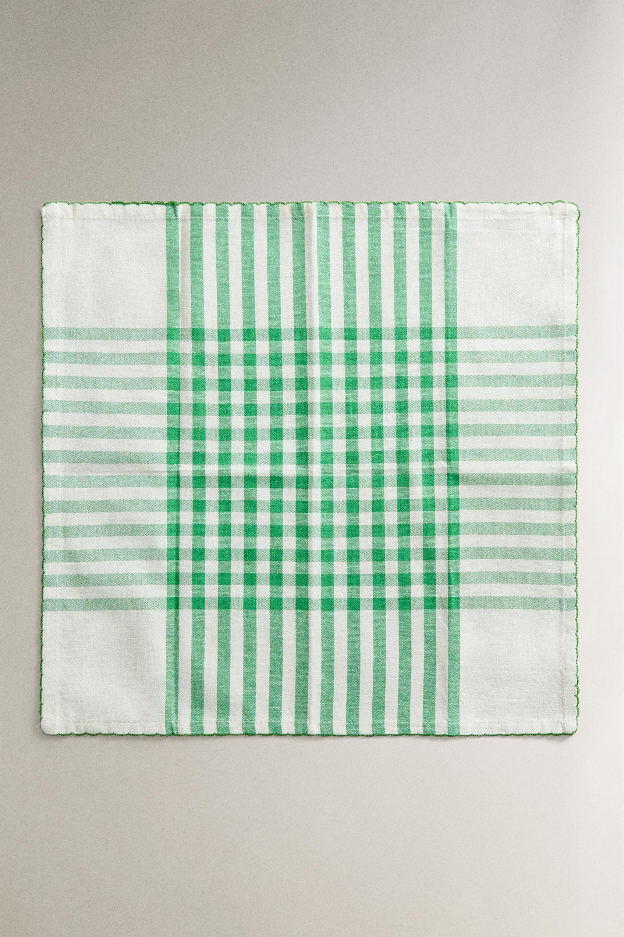 SET OF DYED COTTON CHECK NAPKINS (SET OF 2)