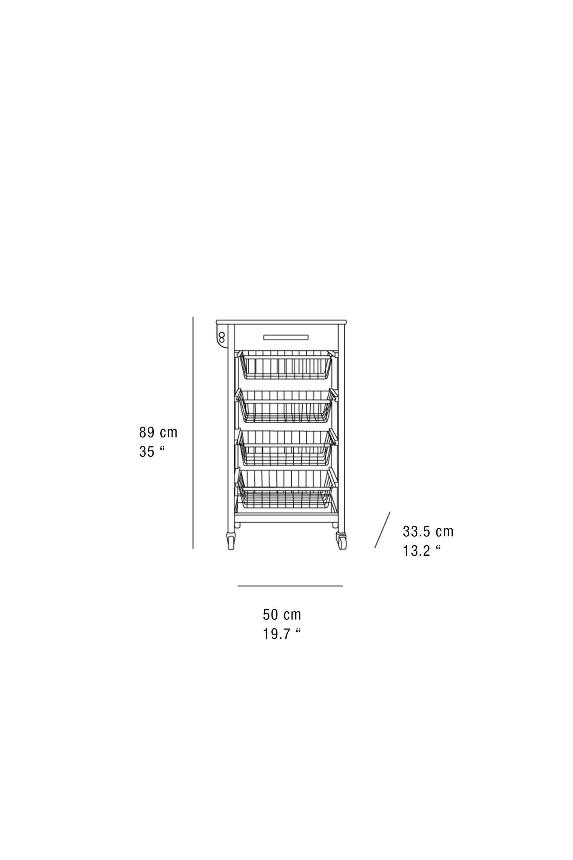 WOOD AND METAL STORAGE FURNITURE WITH WHEELS