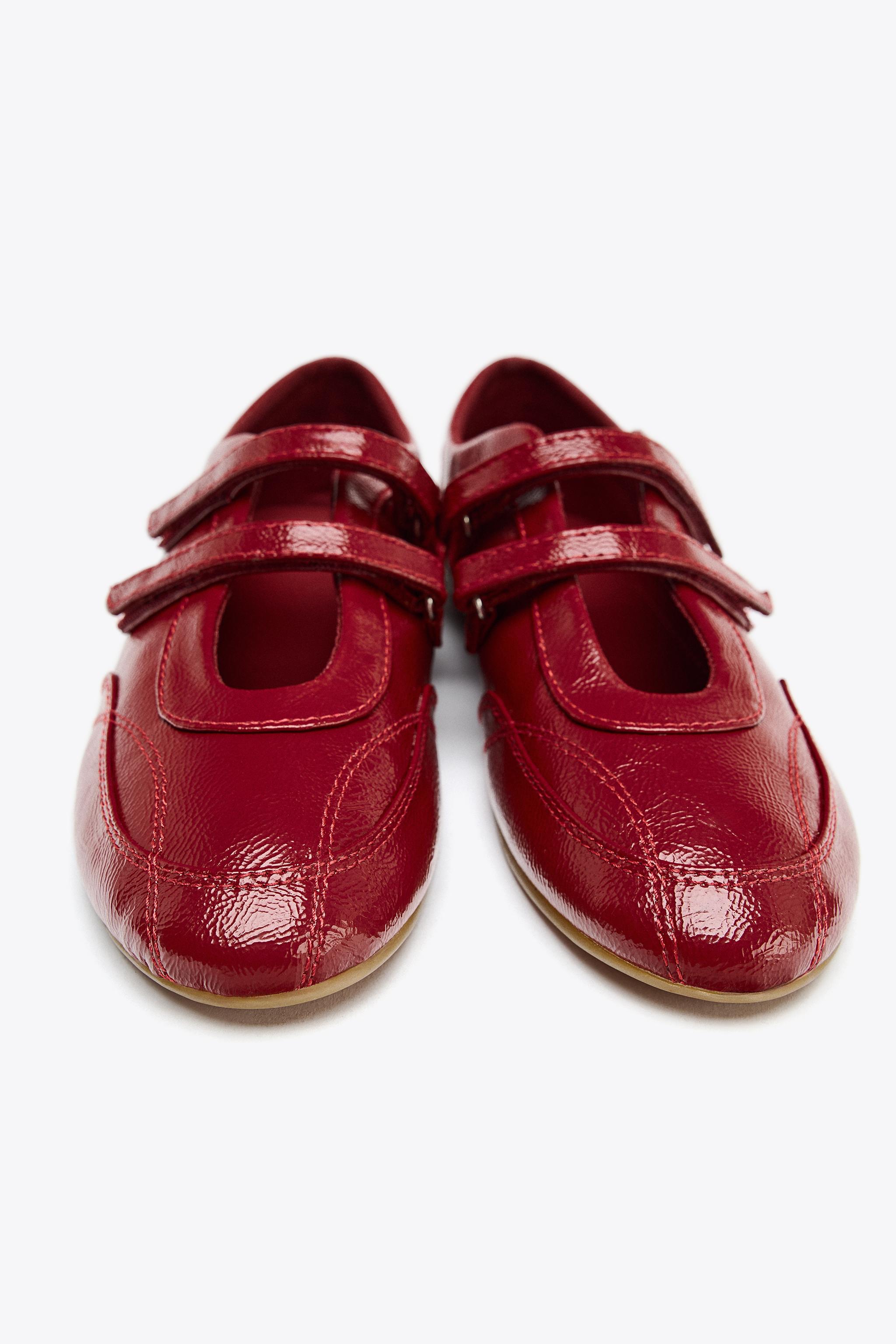 PATENT DOUBLE STRAP BALLET FLATS