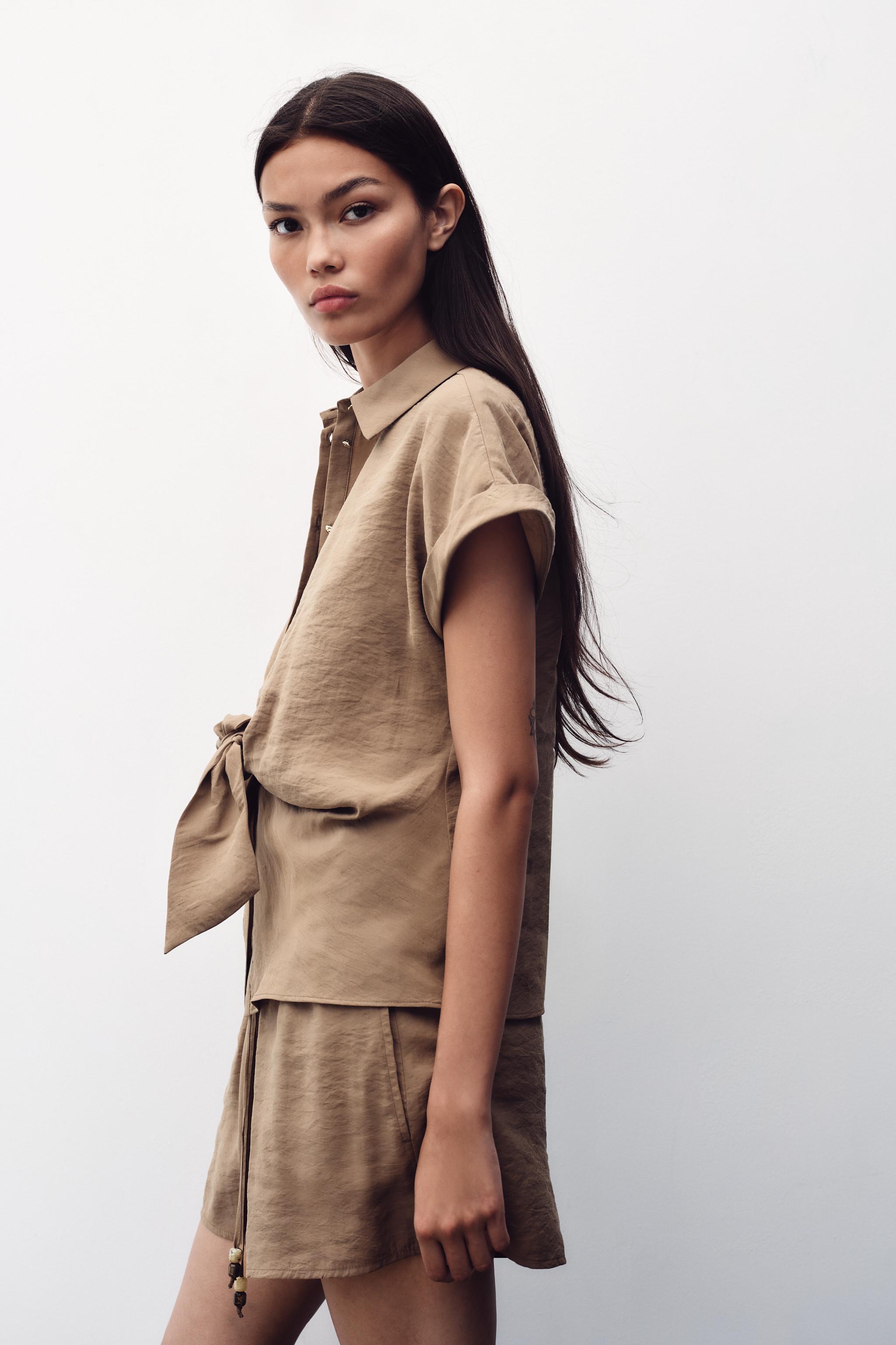 SHORT SLEEVE KNOT SHIRT