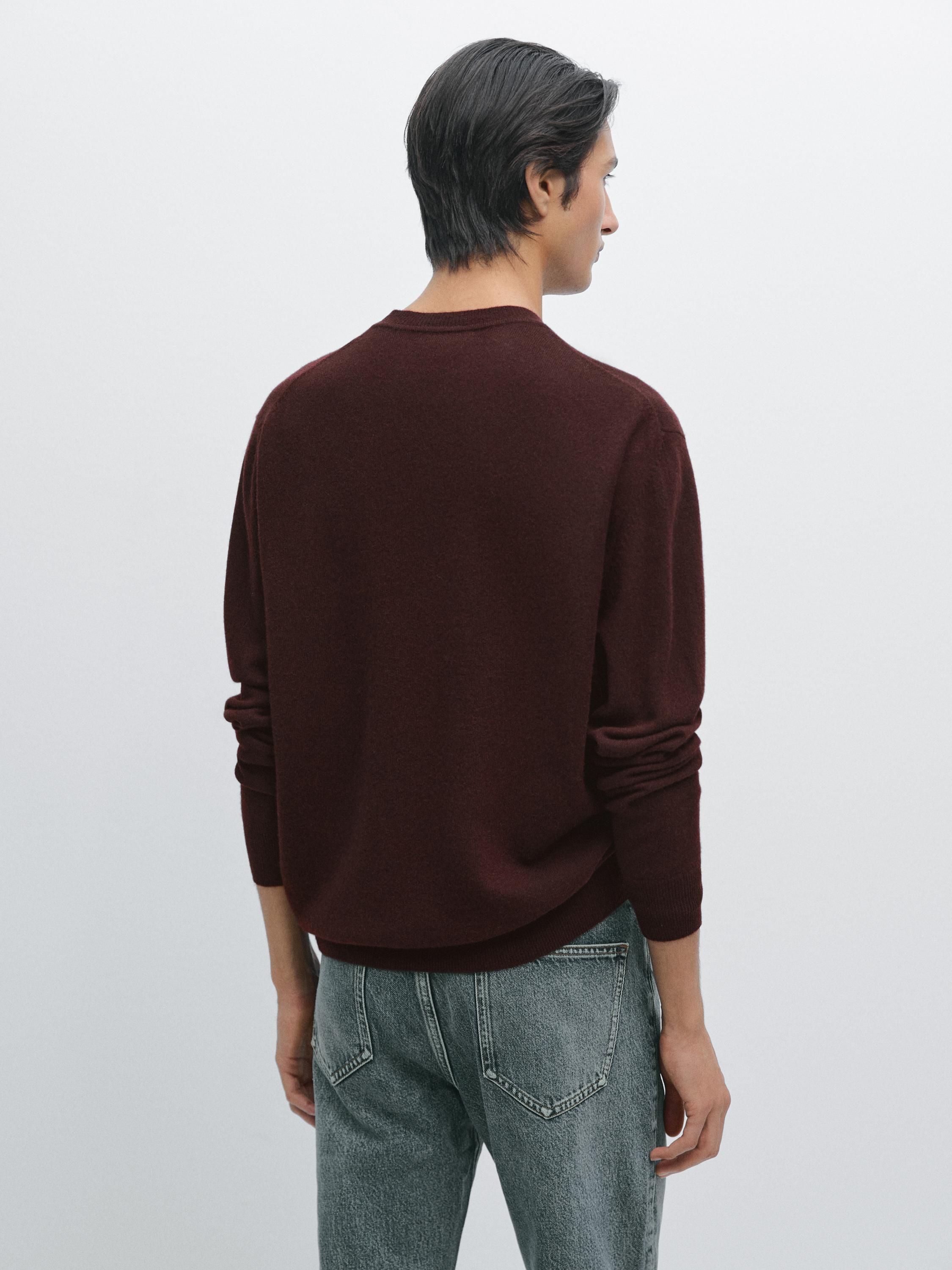 Wool blend crew neck sweater