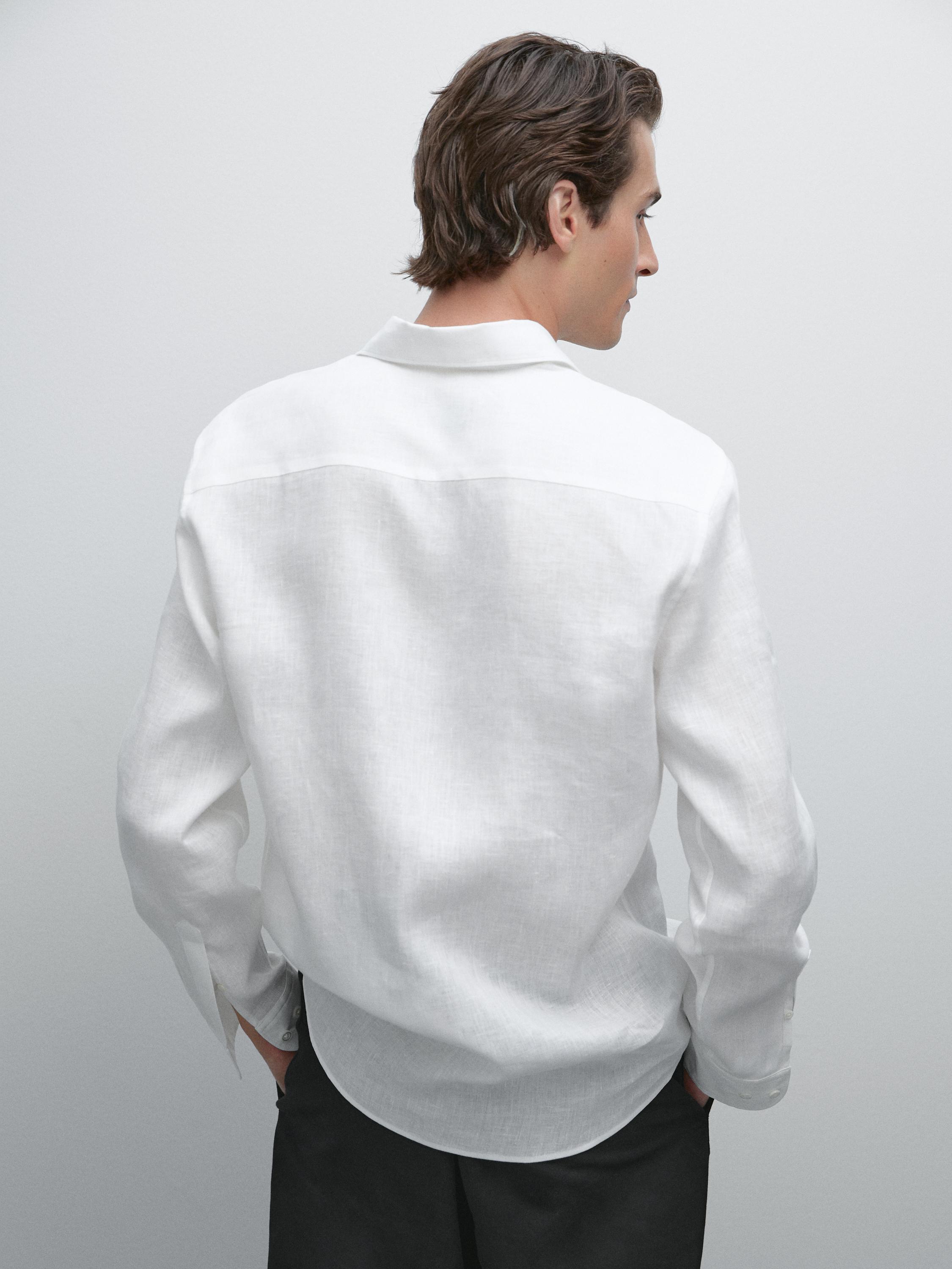 100% linen slim fit shirt