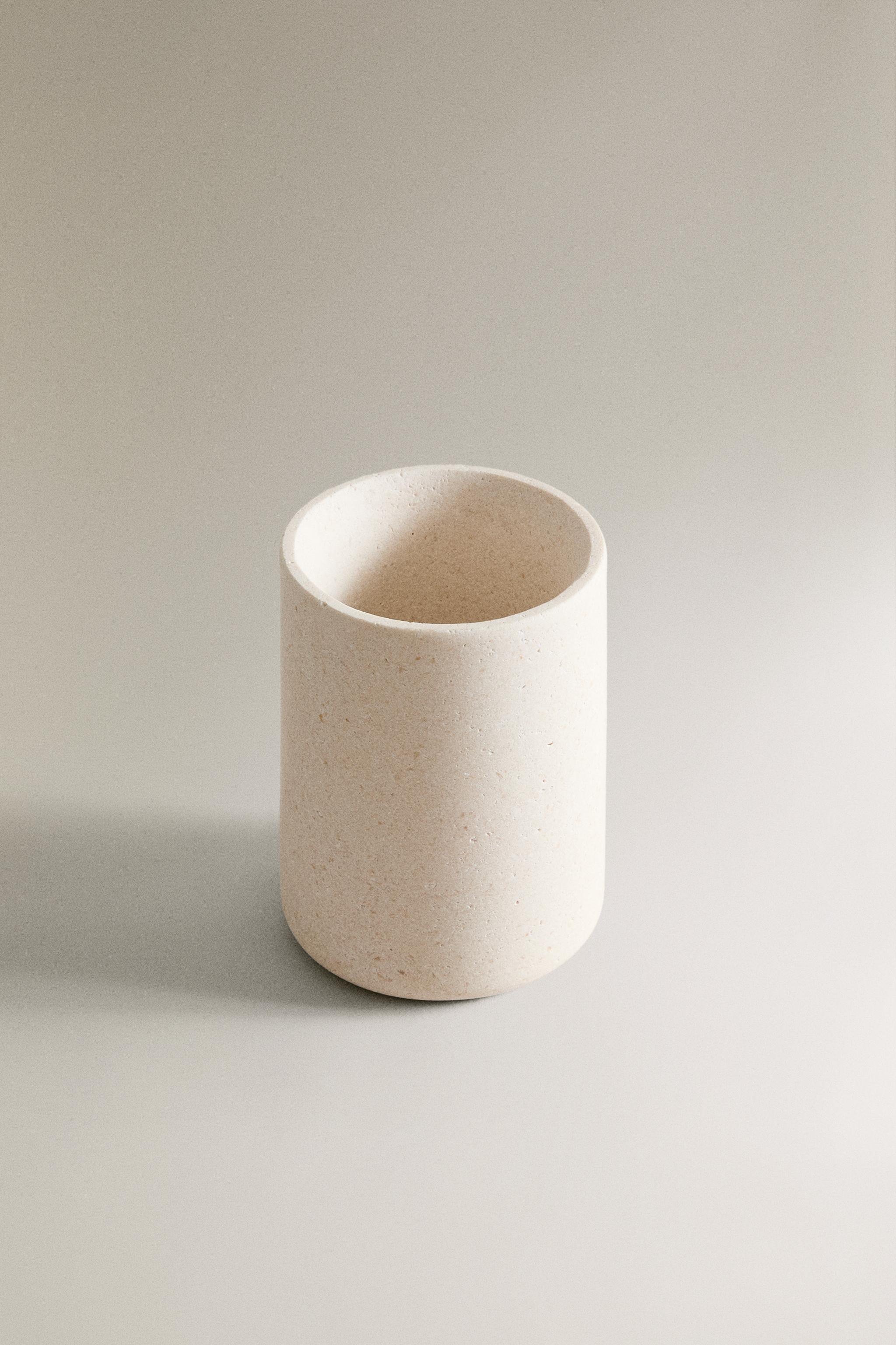 WHITE MARBLE TOOTHBRUSH HOLDER