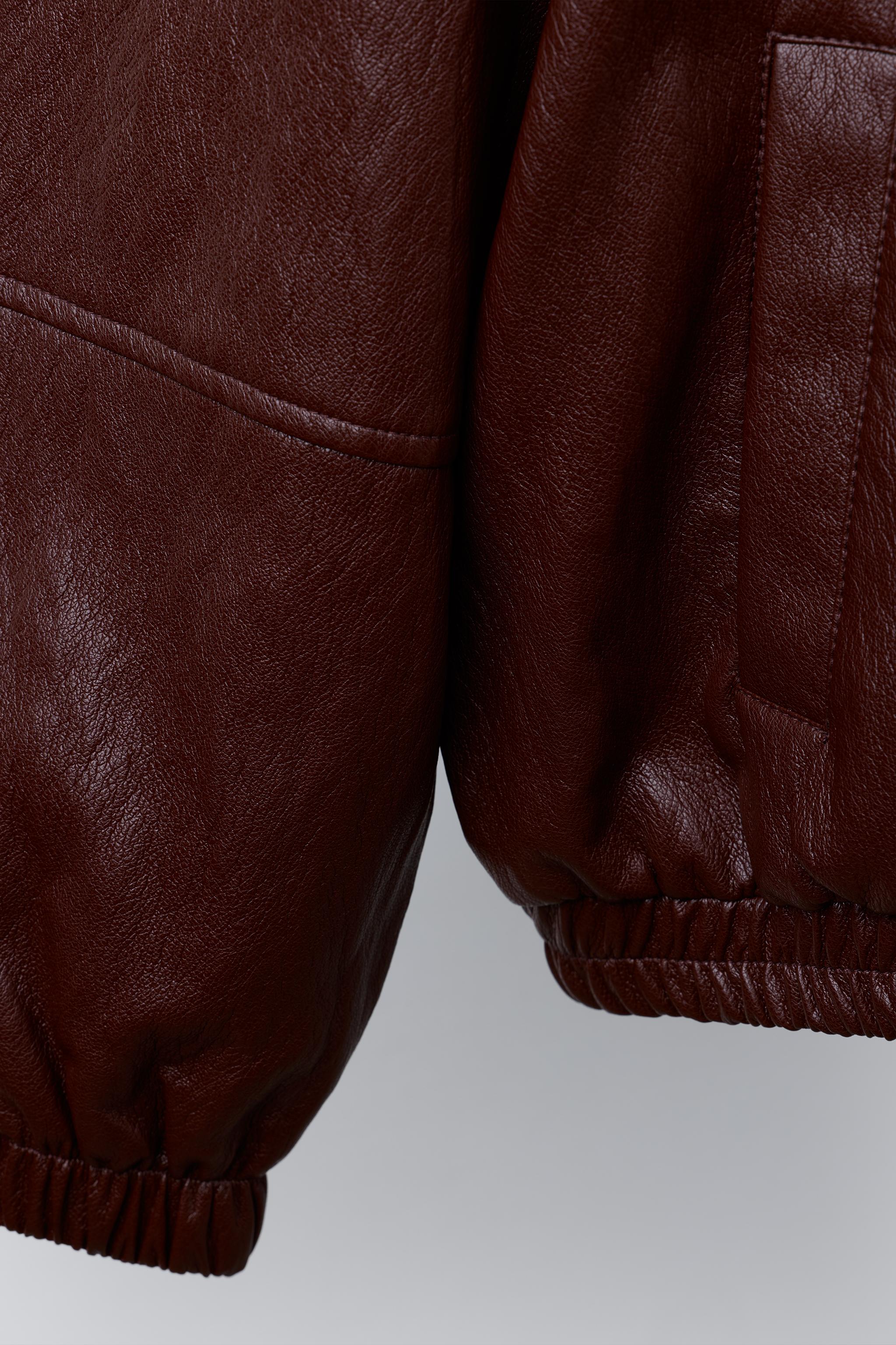 FAUX LEATHER BOMBER JACKET