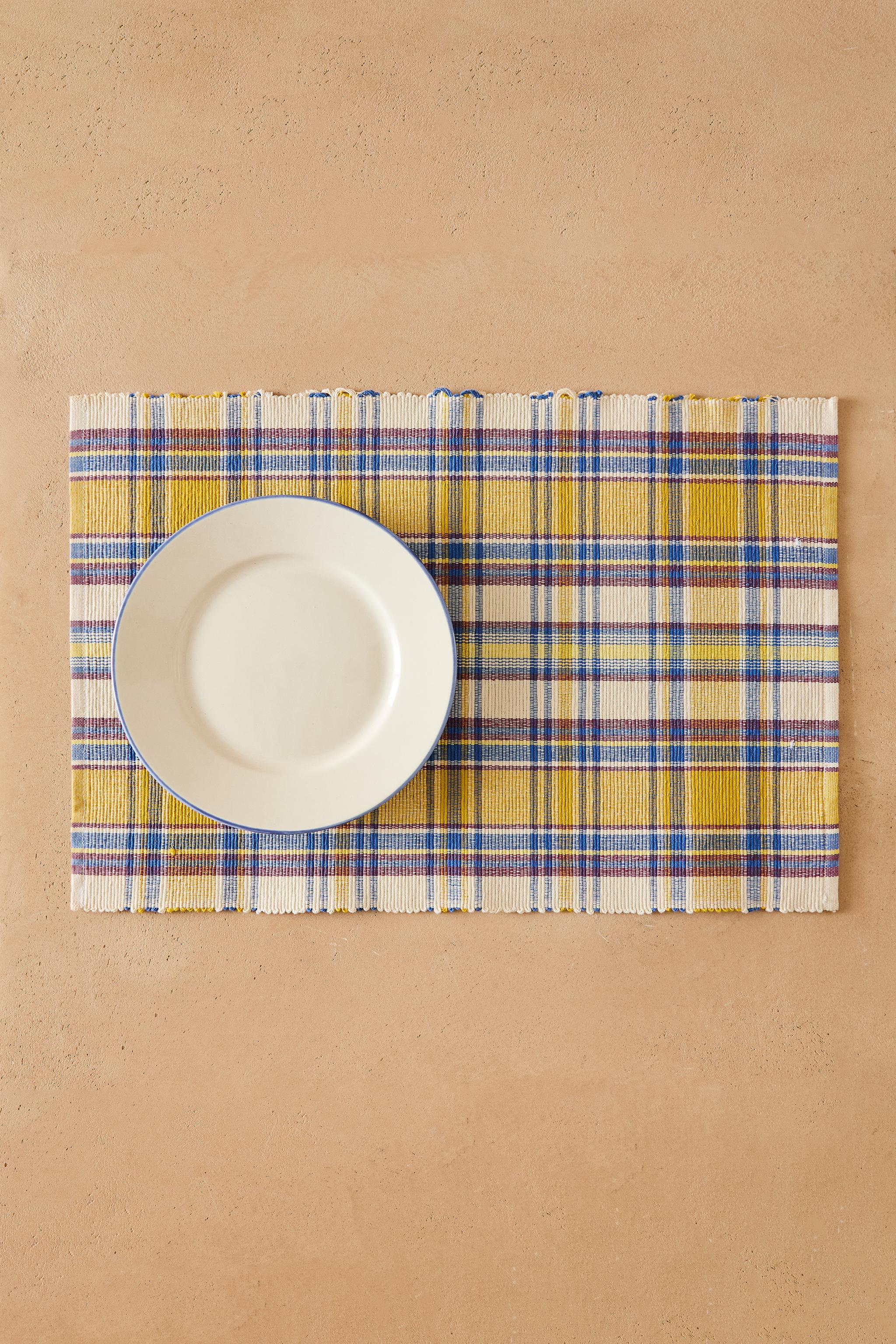 SET OF CHECK COTTON PLACEMATS (SET OF 2)
